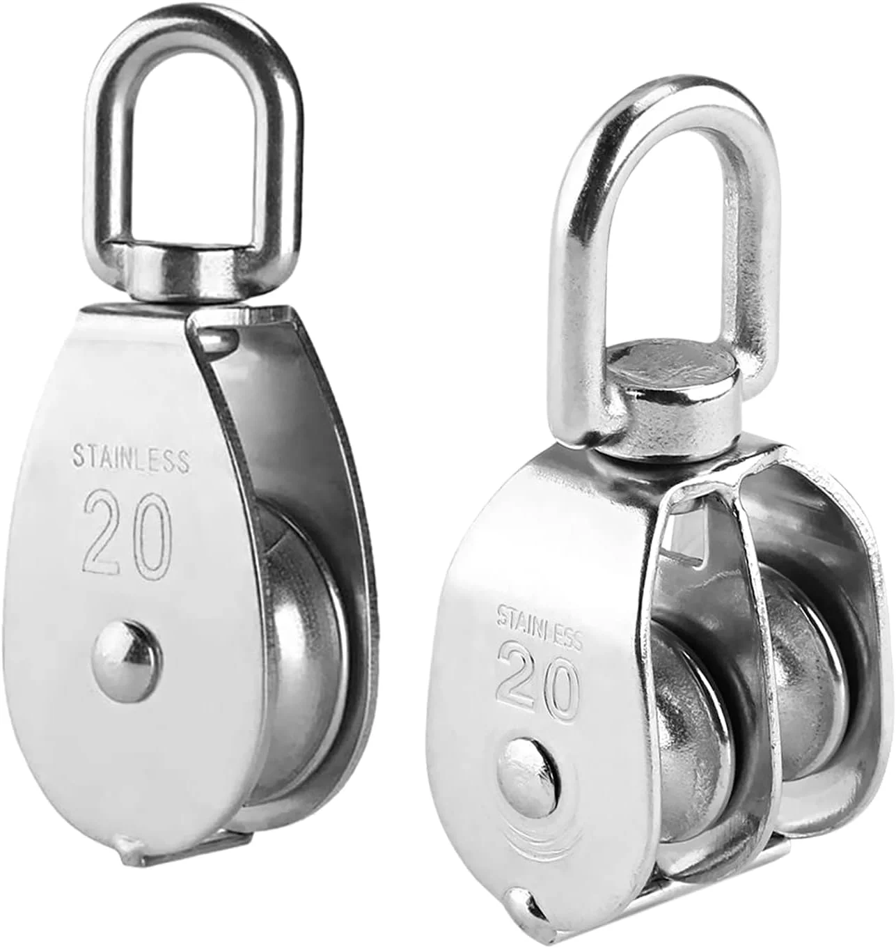 قرقره استیل زاسیون، 2 عدد، قرقره M20، قرقره برای طناب، کابل فولادی، قرقره ورزشی، قرقره تک و دوبل، کوچک برای طناب های 1-8 میلی متر، ظرفیت بار 75 کیلوگرم قرقره استیل زاسیون، 2 عدد، قرقره M20، قرقره برای طناب، کابل فولادی، قرقره ورزشی، قرقره تک و دوبل، کوچک برای طناب های 1-8 میلی متر، ظرفیت بار 75 کیلوگرم