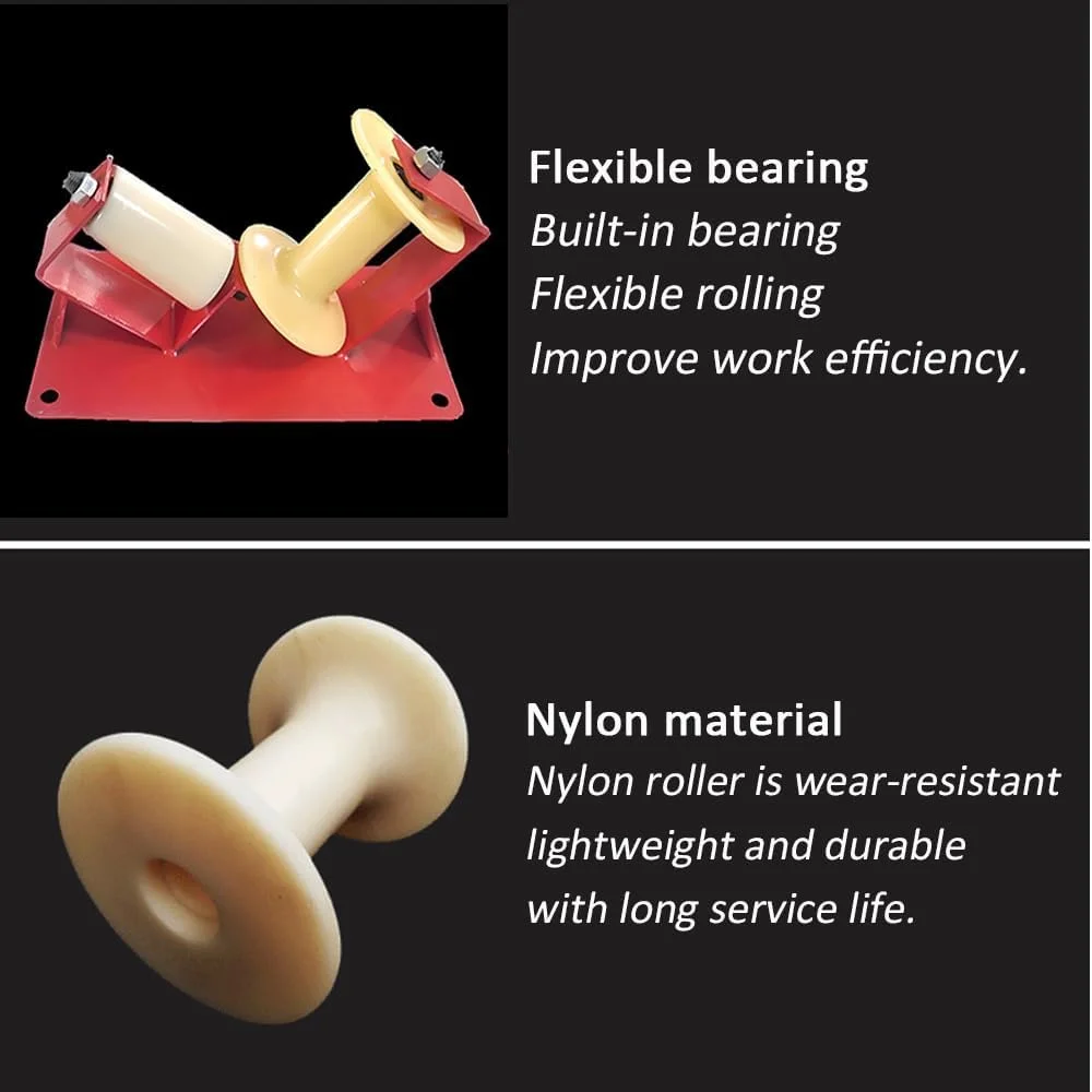 قرقره گوشه ای دو چرخ ZCBYBT برای هدایت کابل، غلتک نایلونی سنگین و براکت فولادی برای تغییر جهت روان