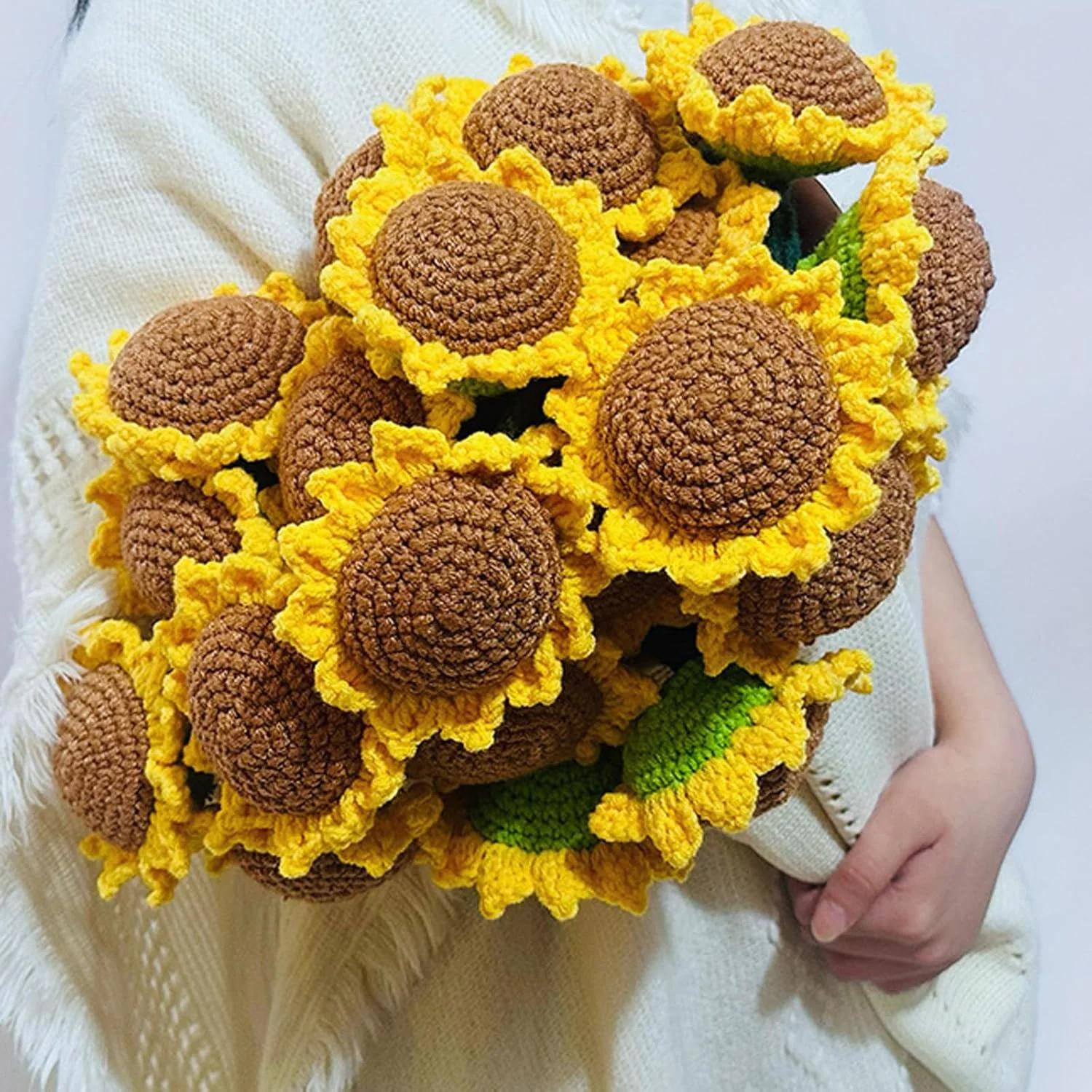 پتو دسته گل آفتابگردان بافتنی، پتو دسته گل بافتنی، پتوهای دسته گل بافتنی تکمیل شده، پتوهای بافتنی دسته گل آفتابگردان دست ساز، تاشو، قابل استفاده به عنوان وسایل عکاسی
