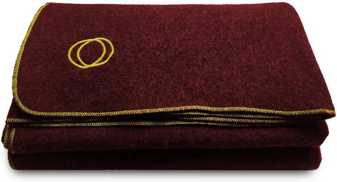 کاور اوریون مدل Outpost Trading Vestige Military Wool وزن ۴ پوند، ابعاد ۶۶x۸۴ اینچ (دوخت زرشکی/طلایی)