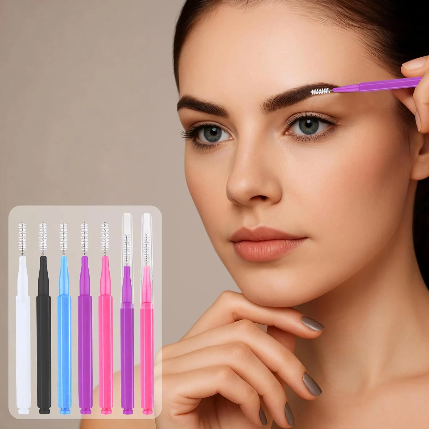 100 عدد برس ابرو میکرو با درپوش، ابزارهای چند منظوره لمینت ابرو، مینی اسپولی قابل حمل برای ابزار اکستنشن مژه و ابرو (5 رنگ) 100 عدد برس ابرو میکرو با درپوش، ابزارهای چند منظوره لمینت ابرو، مینی اسپولی قابل حمل برای ابزار اکستنشن مژه و ابرو (5 رنگ)