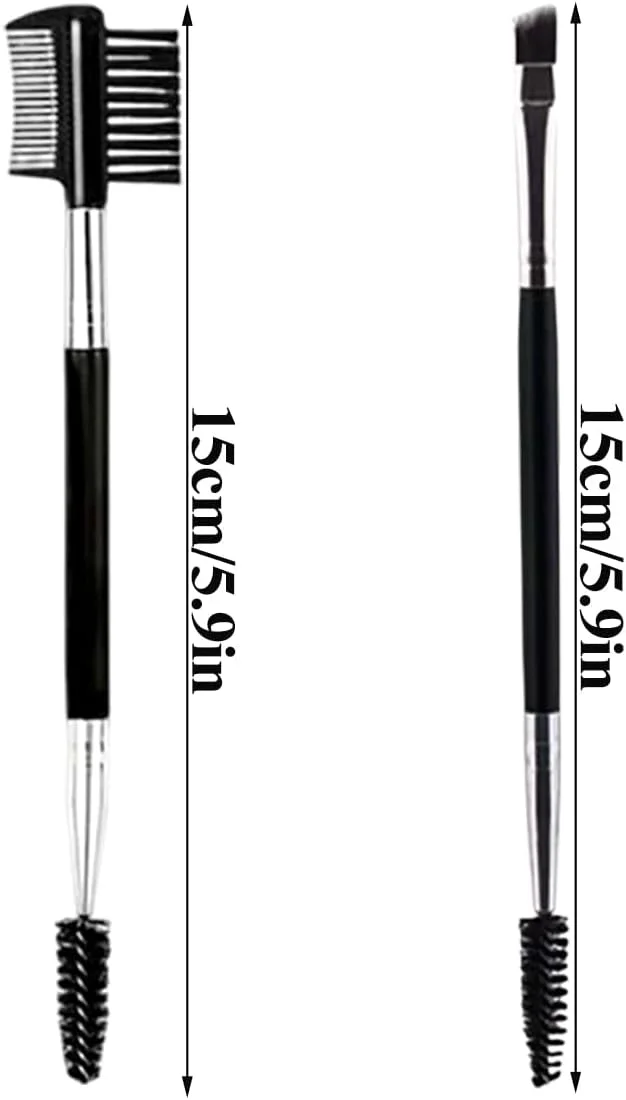 ست برس ابرو 2 در 1، 20 عددی، ابزار آرایش چشم حرفه ای، جداکننده مژه، برس چشم قابل حمل، برس قرقره مژه، قابل استفاده مجدد برای سایه چشم، رنگ کردن ابرو و مژه، ابروی زاویه دار