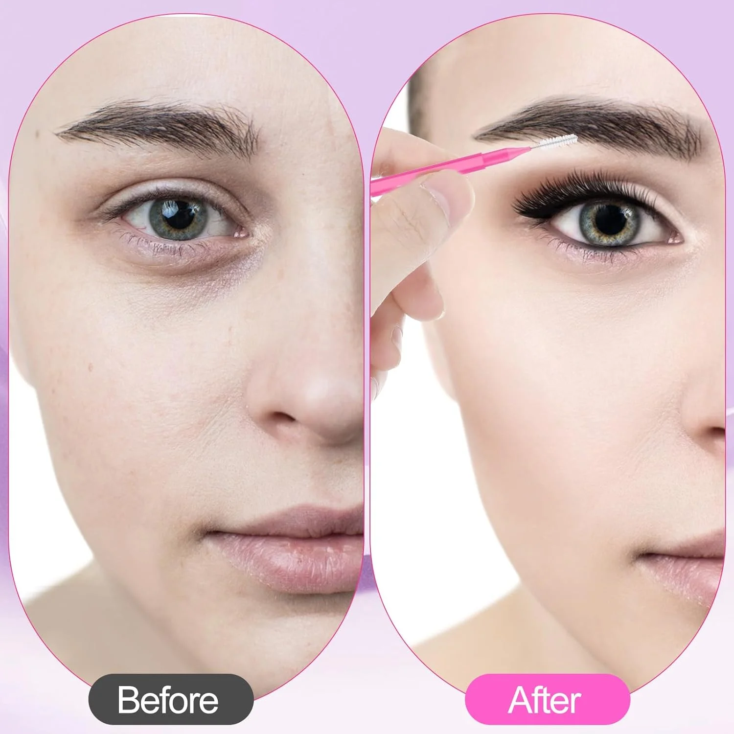 100 عدد برس ابرو با درپوش، برس چند منظوره صورتی برای لمینت ابرو، برس های رنگ ابرو، برس های میکرو ابرو برای ابزار اکستنشن مژه و ابرو 100 عدد برس ابرو با درپوش، برس چند منظوره صورتی برای لمینت ابرو، برس های رنگ ابرو، برس های میکرو ابرو برای ابزار اکستنشن مژه و ابرو