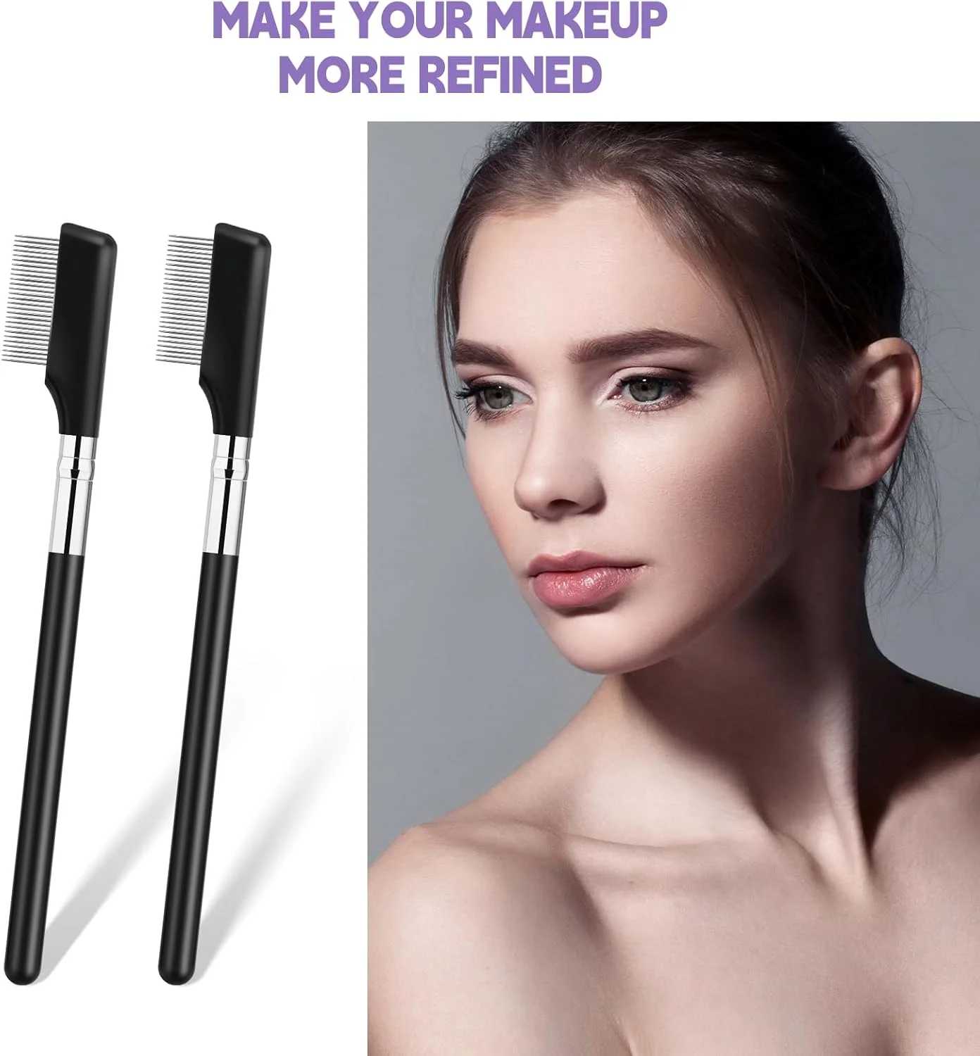 2 عدد برس ابرو فلزی، برس ابرو شانه جداکننده مژه ابزار جداکننده مژه برس ابرو حرفه ای ابزار حالت دهنده ابرو با دندانه های فلزی ابزار برس آرایشی برای زنان (مشکی) 2 عدد برس ابرو فلزی، برس ابرو شانه جداکننده مژه ابزار جداکننده مژه برس ابرو حرفه ای ابزار حالت دهنده ابرو با دندانه های فلزی ابزار برس آرایشی برای زنان (مشکی)