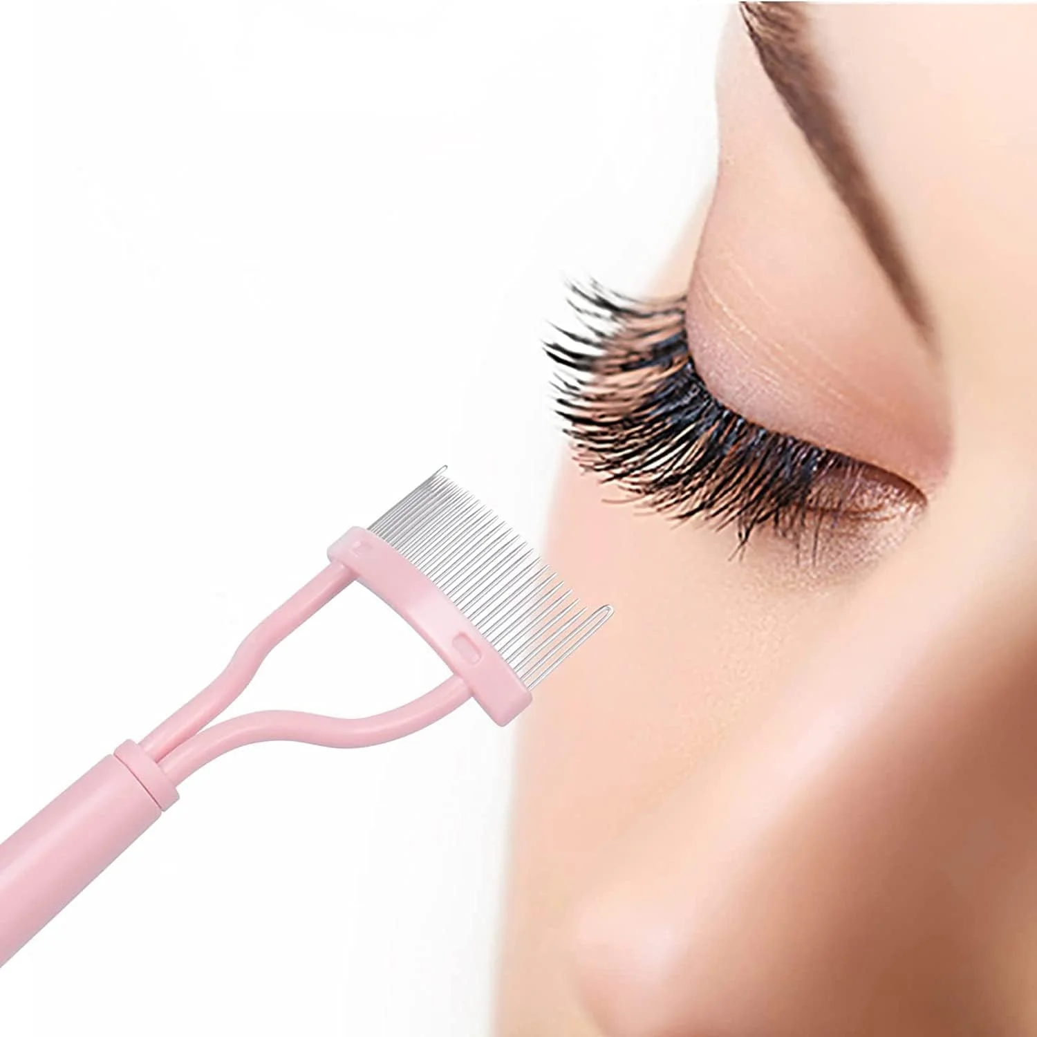 شانه مژه عربست، جدا کننده مژه، برس ابرو، تجهیزات آرایشی و بهداشتی، فر مژه سوزن استیل با برس آرایش ابرو (صورتی) شانه مژه عربست، جدا کننده مژه، برس ابرو، تجهیزات آرایشی و بهداشتی، فر مژه سوزن استیل با برس آرایش ابرو (صورتی)