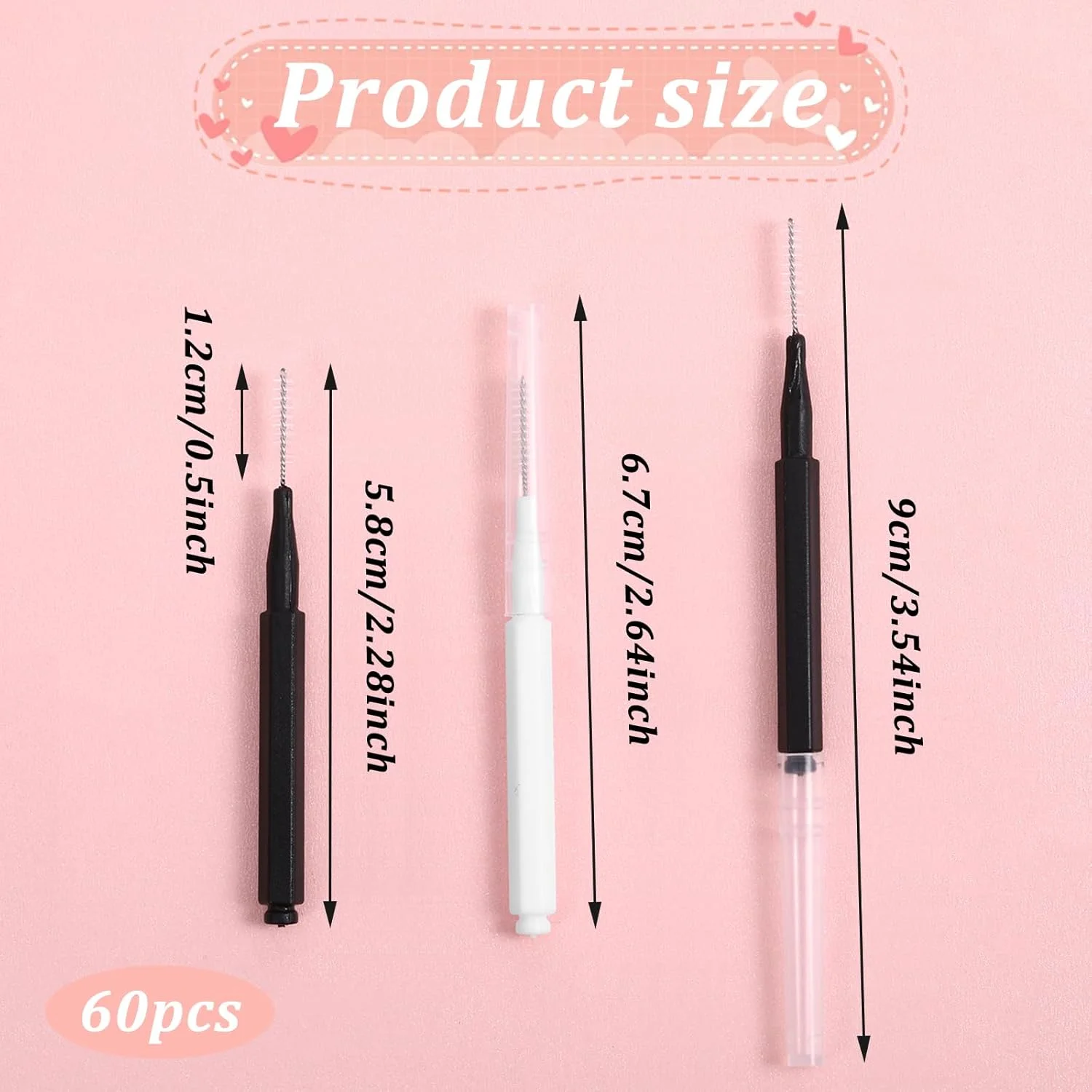 60 عدد برس ابرو میکرو با درپوش، برس لمینت ابرو، برس ابرو با درپوش، برس اسپولی ابرو، اسپولی مینی قابل حمل برای اکستنشن ابرو و مژه (مشکی، سفید) 60 عدد برس ابرو میکرو با درپوش، برس لمینت ابرو، برس ابرو با درپوش، برس اسپولی ابرو، اسپولی مینی قابل حمل برای اکستنشن ابرو و مژه (مشکی، سفید)