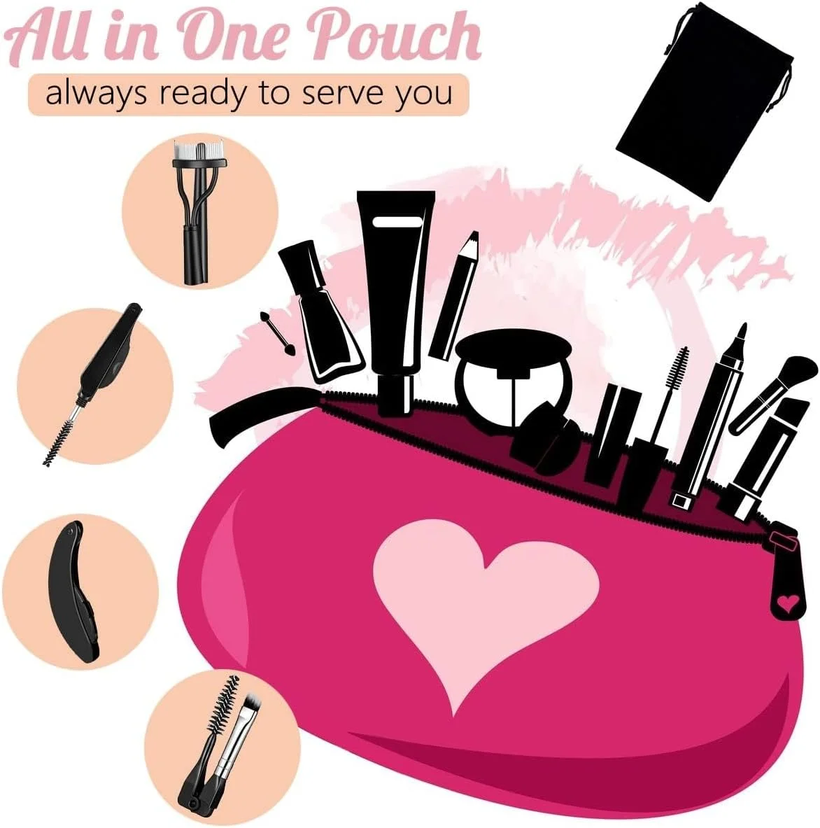 ست برس آرایشی تاشو 4 در 1 ابرو و مژه Azonee، شانه استیل ضد زنگ، شانه جداکننده مژه، برس ابرو زاویه دار، برس اسپولی به همراه کیف نگهداری برای ابزارهای آرایش خانگی یا مسافرتی ست برس آرایشی تاشو 4 در 1 ابرو و مژه Azonee، شانه استیل ضد زنگ، شانه جداکننده مژه، برس ابرو زاویه دار، برس اسپولی به همراه کیف نگهداری برای ابزارهای آرایش خانگی یا مسافرتی