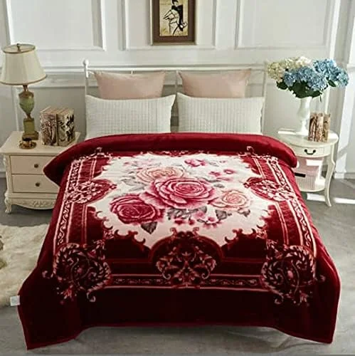 پتو مینک کره‌ای سنگین OMAJA HOME مناسب تخت دو نفره، دولایه، برگشت‌پذیر، ابریشمی و گرم (تک عددی)