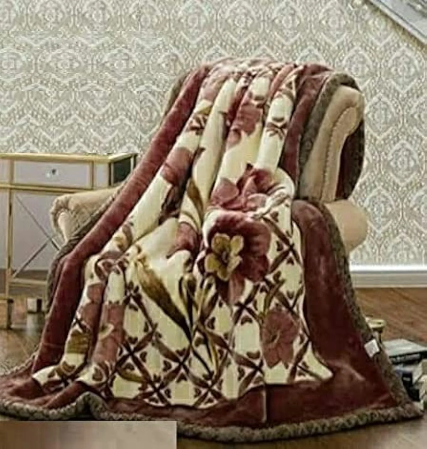 پتو مینک دو لایه وارداتی برگشت پذیر فوق العاده نرم و لوکس دو نفره OMAJA HOME برای زمستان های سنگین سایز کینگ - (بسته 1 عددی)