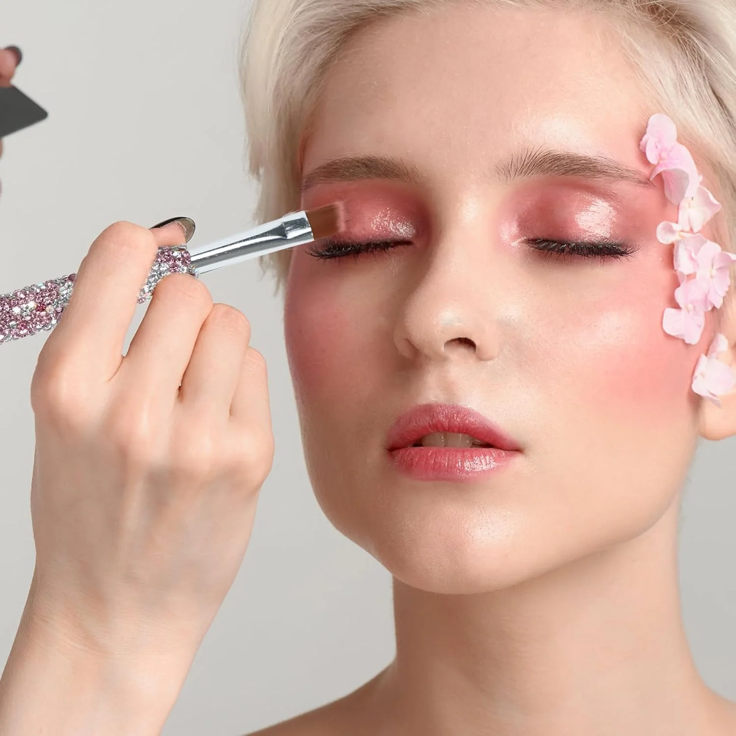 ست دو عددی برس ابرو، برس زاویه دار ابرو و برس اسپولی ابرو، برس آرایشی نگین دار، برس و برس های اسپولی، شانه مژه ابرو، برس دو طرفه ابرو و خط چشم