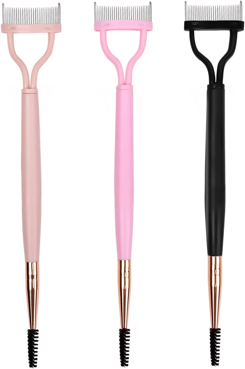 ابزار حالت دهنده ابرو cdar Charming، شامل 3 عدد برس جداکننده مژه، شانه، برس ابرو دو طرفه ضد زنگ، ست برس ریمل 3 عددی