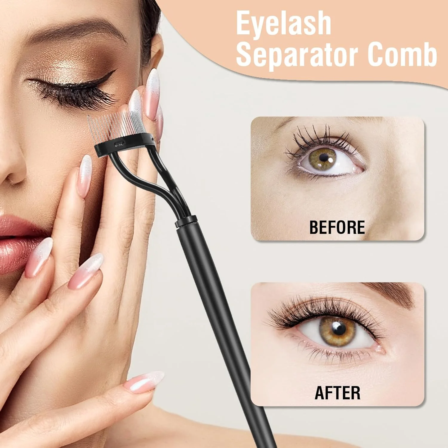 CZZXI برس جداکننده مژه و شانه ابرو 3 عددی برای از بین بردن ریمل بهم چسبیده