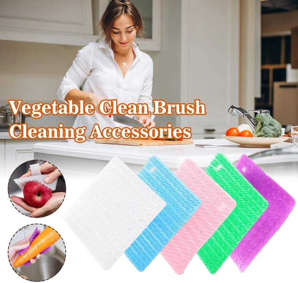ابزار تمیز کردن اسکرابر سیلیکونی ظرفشویی، برس تمیز کننده شکاف و میوه، برس سبزیجات مدل G4x2 مناسب مصارف خانگی