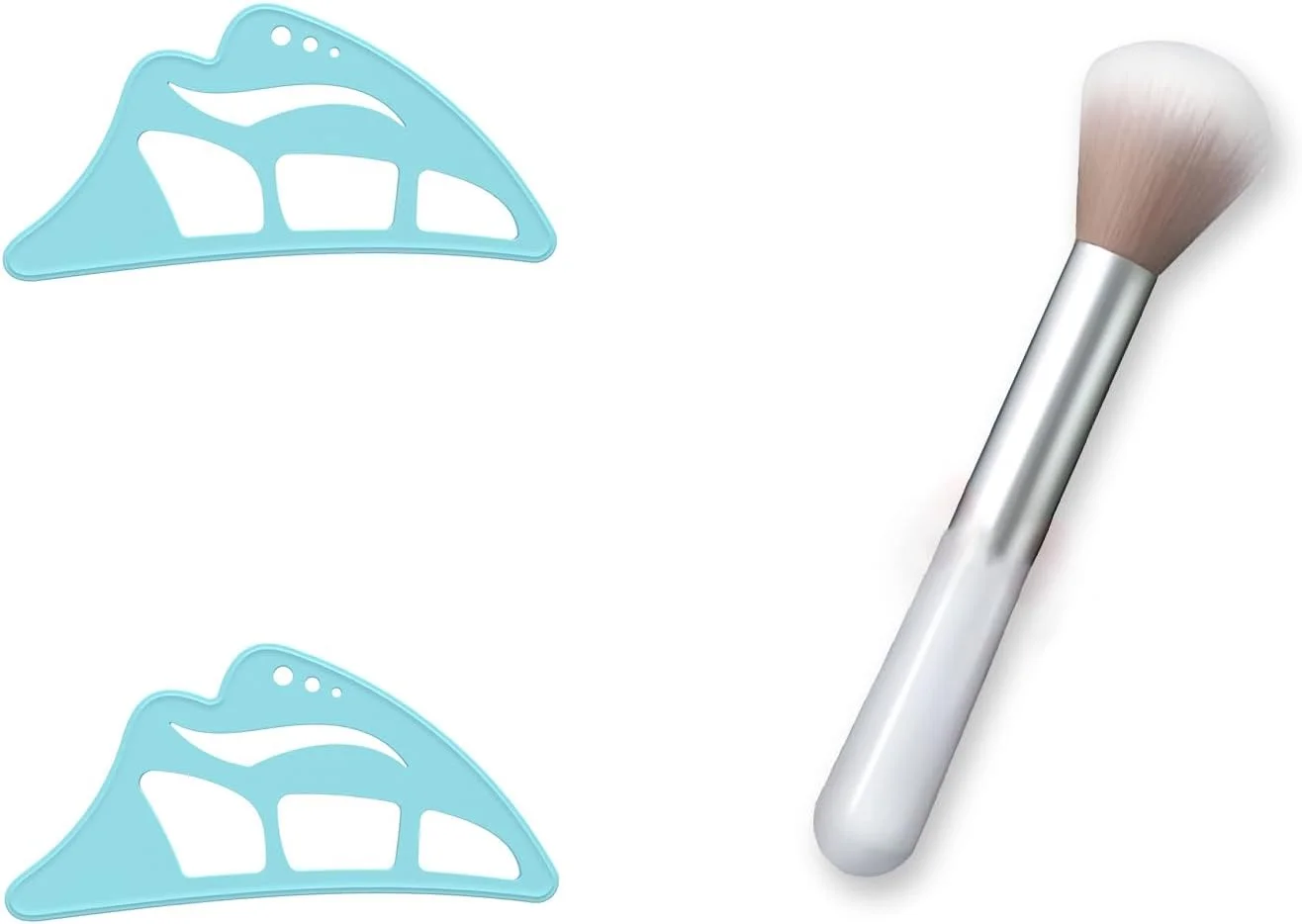 Ey2PCS Silicone Multi-functional Makeup Aids - Blue Skin-friendly Eyeshadow Eyeliner Eyebrow Stencil Guide Tool with Cosmetic Brush, Professional & Quick Eyeshadow Assistant Ey2PCS Silicone Multi-functional Makeup Aids - Blue Skin-friendly Eyeshadow Eyeliner Eyebrow Stencil Guide Tool with Cosmetic Brush, Professional & Quick Eyeshadow Assistant
