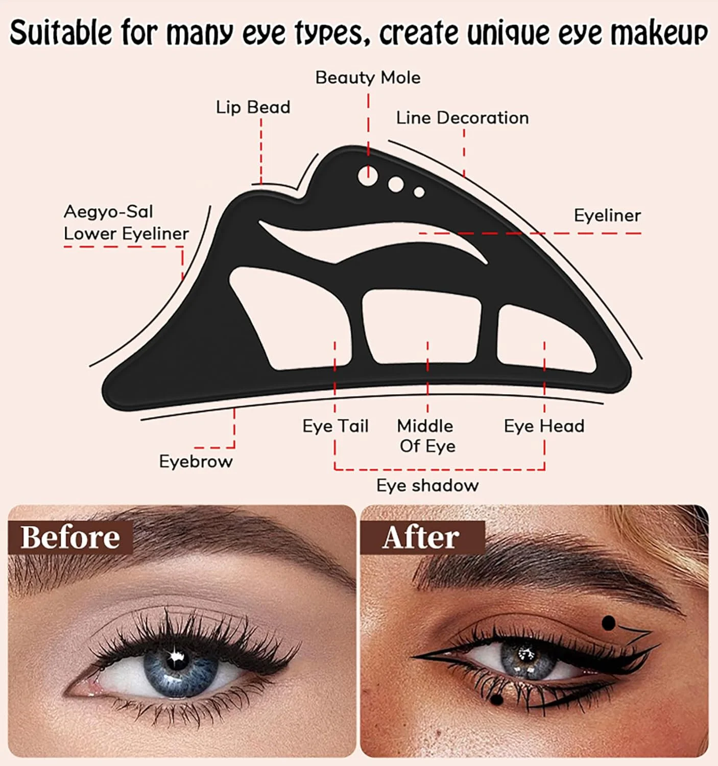 Ey2PCS Silicone Multi-functional Makeup Aids - Blue Skin-friendly Eyeshadow Eyeliner Eyebrow Stencil Guide Tool with Cosmetic Brush, Professional & Quick Eyeshadow Assistant Ey2PCS Silicone Multi-functional Makeup Aids - Blue Skin-friendly Eyeshadow Eyeliner Eyebrow Stencil Guide Tool with Cosmetic Brush, Professional & Quick Eyeshadow Assistant
