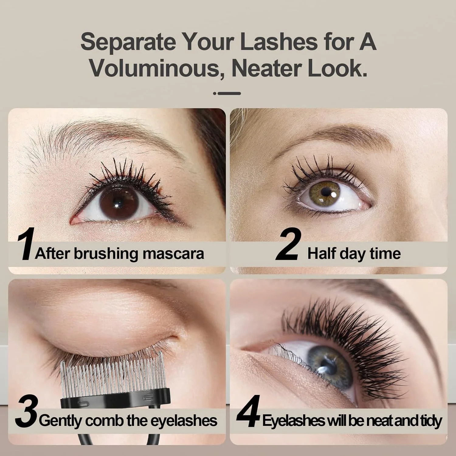 ست برس ابرو 3 عددی، برس جداکننده مژه، شانه دو سر مژه، برس و شانه ابرو، ست برس آرایش ابرو، ابزار آرایش چشم