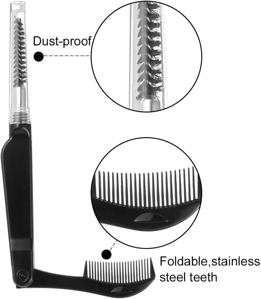 شانه مژه تاشو 6 عددی، شانه ابرو با دندانه جداکننده مژه، برس ابرو ابزار حرفه ای برای حالت دادن به مژه و ابرو شانه مژه تاشو 6 عددی، شانه ابرو با دندانه جداکننده مژه، برس ابرو ابزار حرفه ای برای حالت دادن به مژه و ابرو