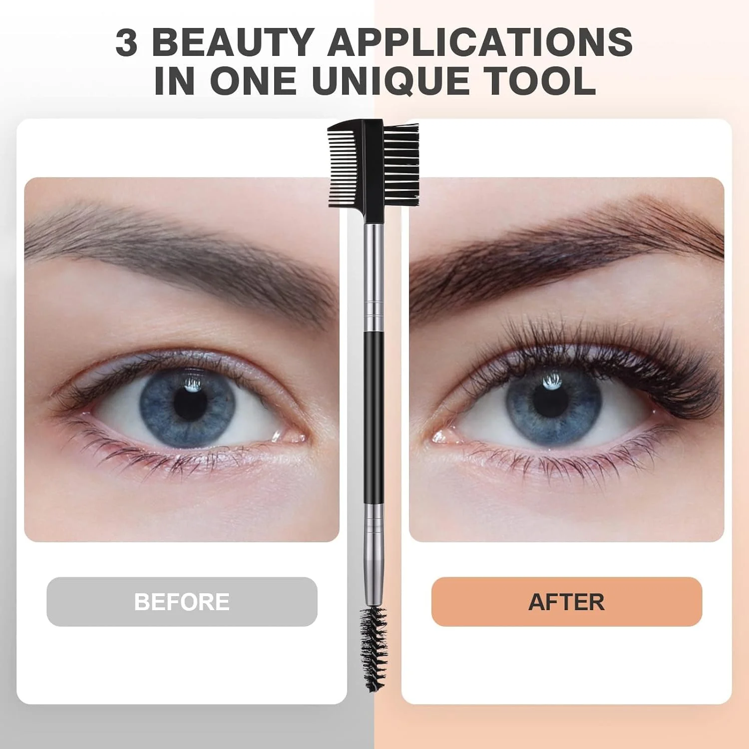 ست برس ابرو 3 عددی، برس جداکننده مژه، شانه دو سر مژه، برس و شانه ابرو، ست برس آرایش ابرو، ابزار آرایش چشم