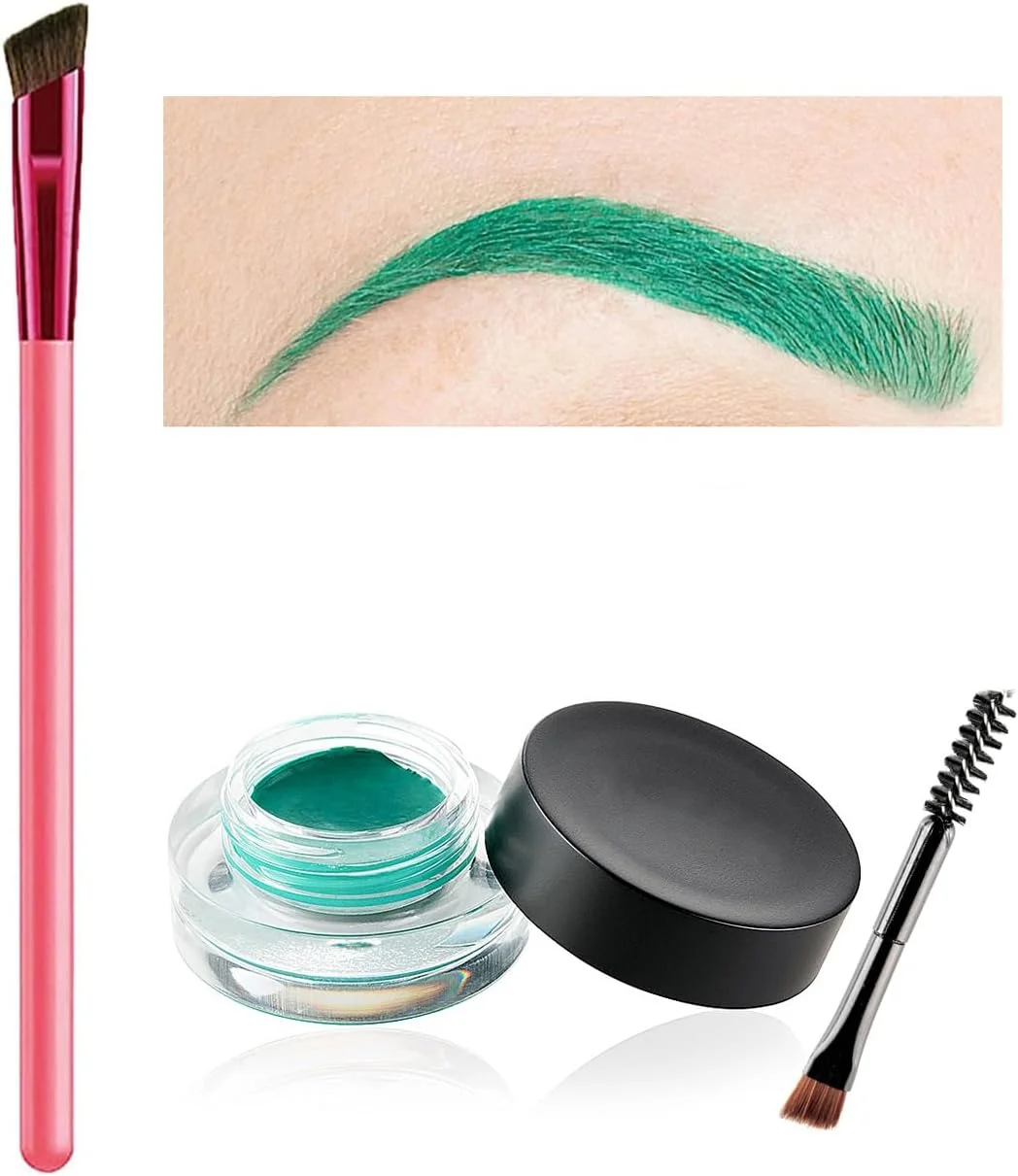 براش ابرو چند منظوره، براش ابرو حرفه ای، براش ابرو زاویه دار مربعی، براش آرایشی خط چشم زاویه دار فوق العاده نازک (براش ابرو + سبز)