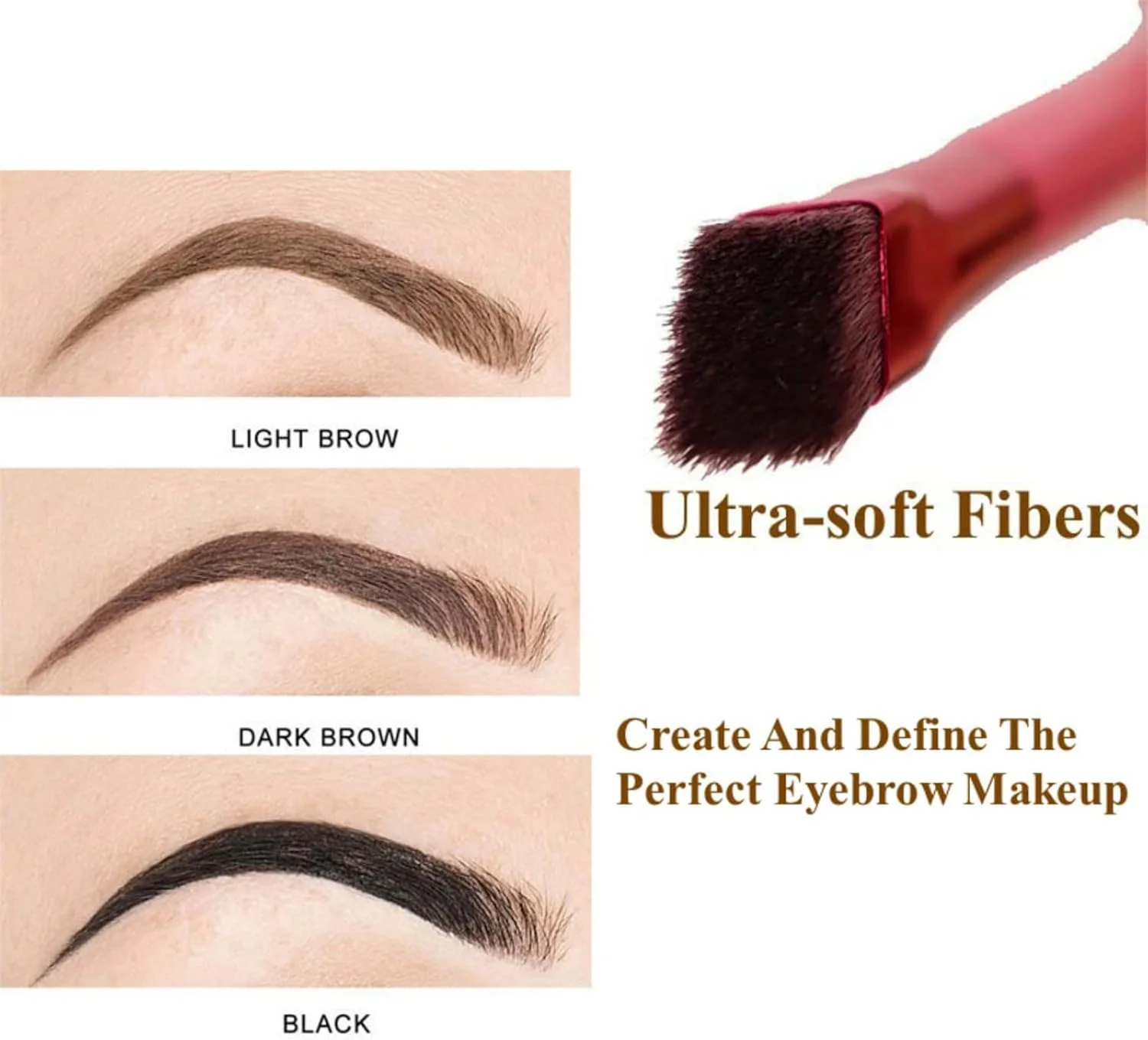 براش ابرو چند منظوره، براش ابرو حرفه ای، براش ابرو زاویه دار مربعی، براش آرایشی خط چشم زاویه دار فوق العاده نازک (براش ابرو + سبز)