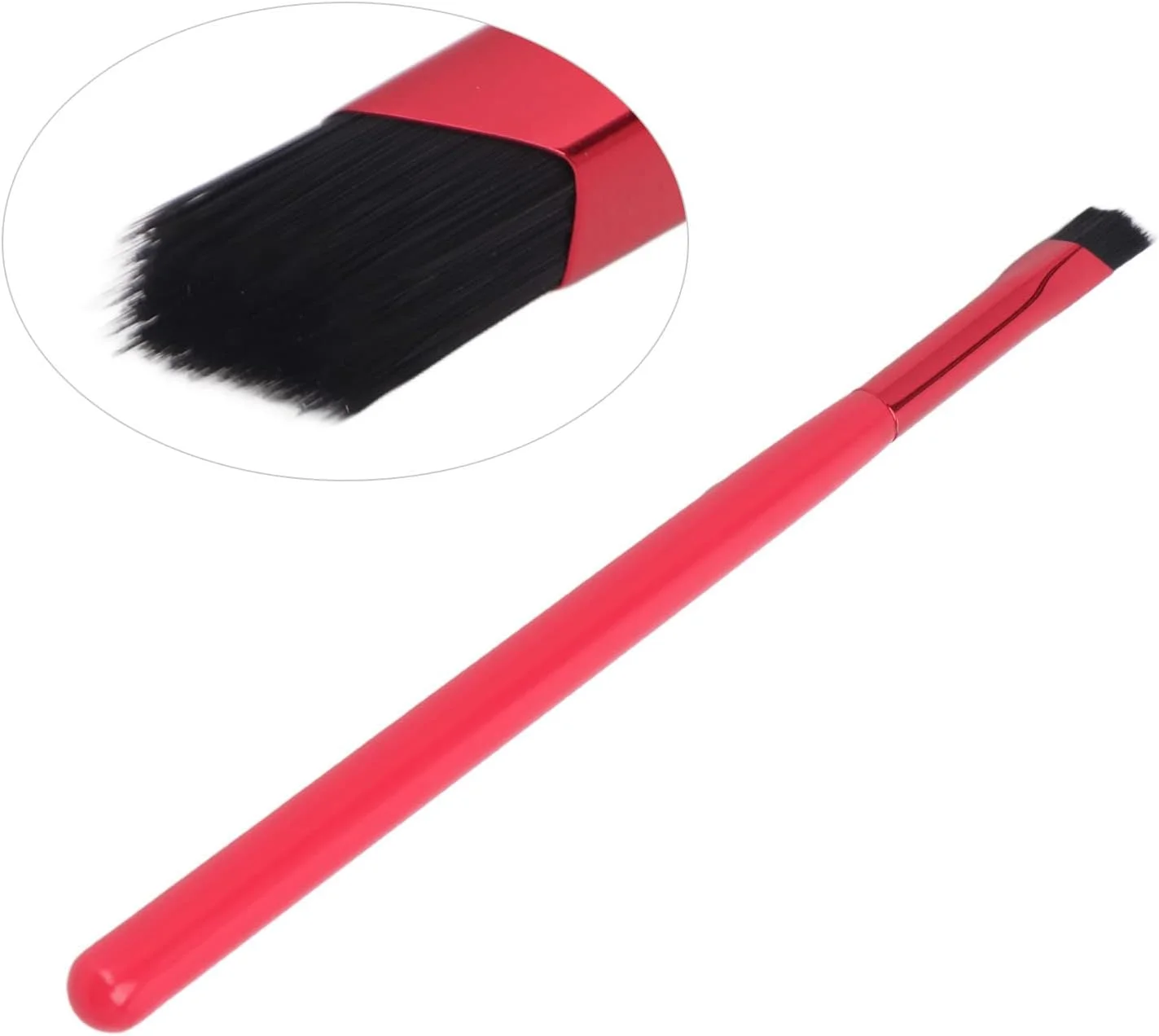 براش آرایشی ابرو، موی نایلونی دسته چوبی ابزار آرایشی براش پودر ابرو قابل حمل برای اتاق پودر برای افراد مبتدی