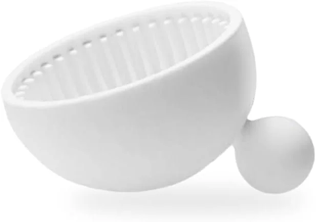 ابزار تمیز کننده برس آرایشی سیلیکونی انعطاف پذیر برای برس های هایلایت، سفید