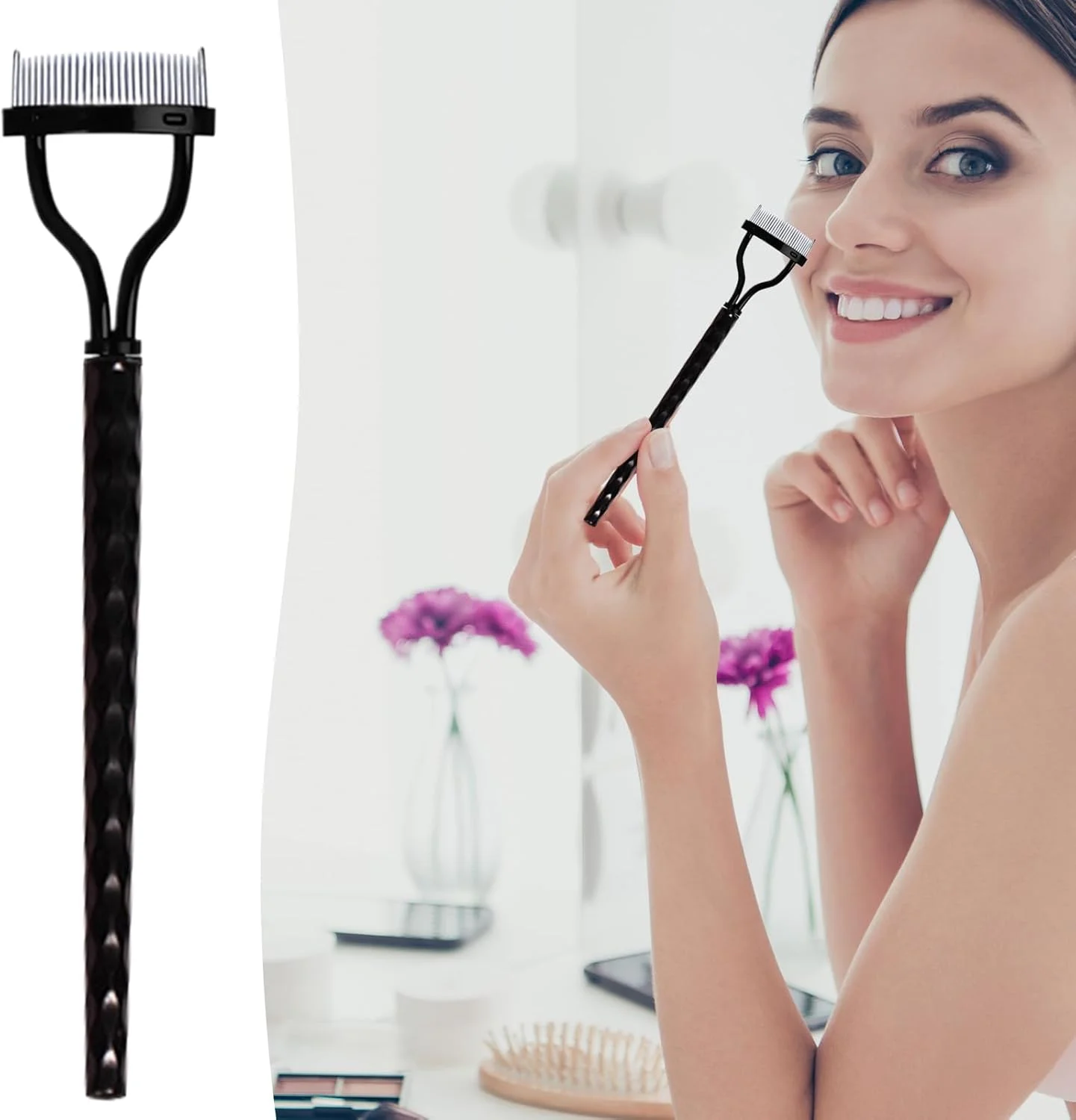 شانه ریمل، بسته 2 عددی شانه جداکننده مژه با دندانه های فلزی به همراه پوشش | شانه حالت دهنده، برس ابرو ابزار آرایشی، لوازم آرایش برای خانم ها شانه ریمل، بسته 2 عددی شانه جداکننده مژه با دندانه های فلزی به همراه پوشش | شانه حالت دهنده، برس ابرو ابزار آرایشی، لوازم آرایش برای خانم ها