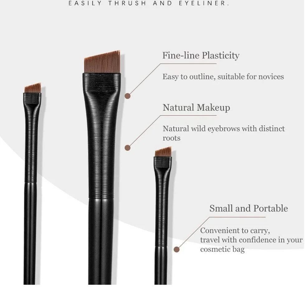 ست براش ابرو زاویه دار کوچک و براش خط چشم نازک، ابزار آرایشی ست براش ابرو زاویه دار کوچک و براش خط چشم نازک، ابزار آرایشی