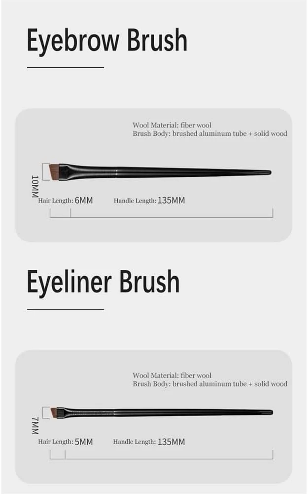 ست براش ابرو زاویه دار کوچک و براش خط چشم نازک، ابزار آرایشی ست براش ابرو زاویه دار کوچک و براش خط چشم نازک، ابزار آرایشی