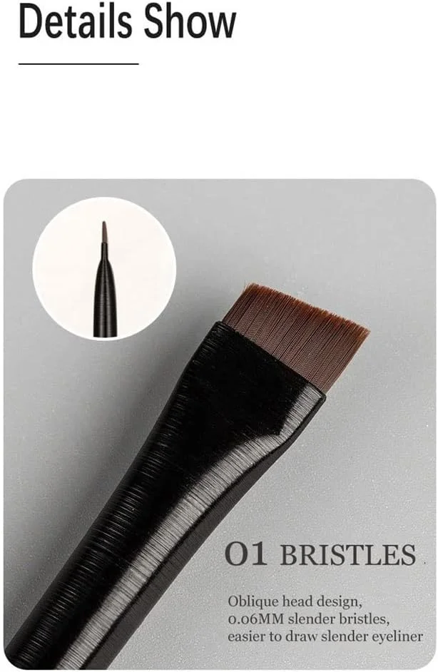 ست براش ابرو زاویه دار کوچک و براش خط چشم نازک، ابزار آرایشی ست براش ابرو زاویه دار کوچک و براش خط چشم نازک، ابزار آرایشی