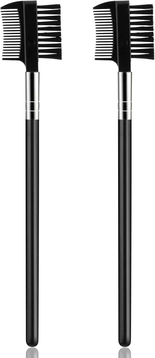 YUXIANLB برس ابرو 2 عددی، شانه مژه، شانه مژه، برس ابرو زاویه دار 2 در 1، اپلیکاتور و جداکننده مژه قابل استفاده مجدد، لوازم جانبی آرایش برای اکستنشن مژه YUXIANLB برس ابرو 2 عددی، شانه مژه، شانه مژه، برس ابرو زاویه دار 2 در 1، اپلیکاتور و جداکننده مژه قابل استفاده مجدد، لوازم جانبی آرایش برای اکستنشن مژه