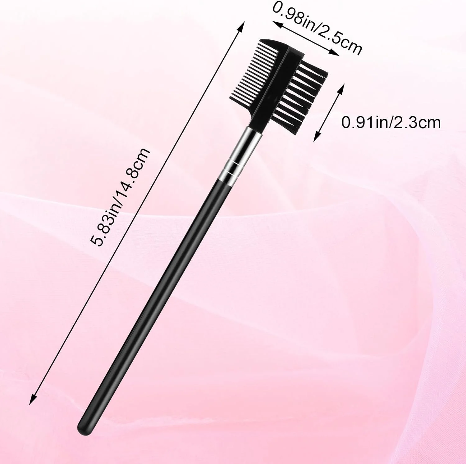 YUXIANLB برس ابرو 2 عددی، شانه مژه، شانه مژه، برس ابرو زاویه دار 2 در 1، اپلیکاتور و جداکننده مژه قابل استفاده مجدد، لوازم جانبی آرایش برای اکستنشن مژه