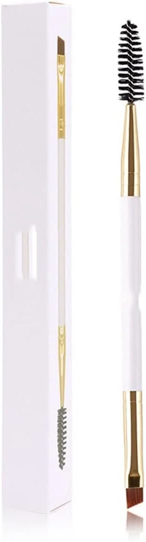 براش های تمیز کننده UOKUGZ، 1 عدد براش ابرو دو سر رزگلد، فر مژه، براش آرایشی دو منظوره