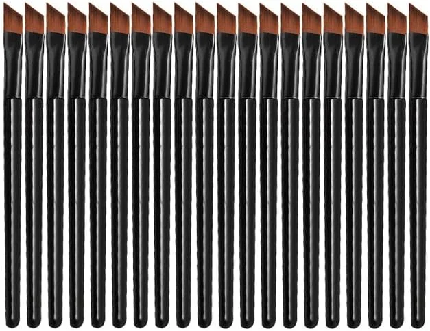 نئورژ 20 عدد برس ابرو یکبار مصرف، برس ابرو زاویه دار قابل حمل، چوب های اپلیکاتور سایه چشم، برس های آرایش چشم، مشکی