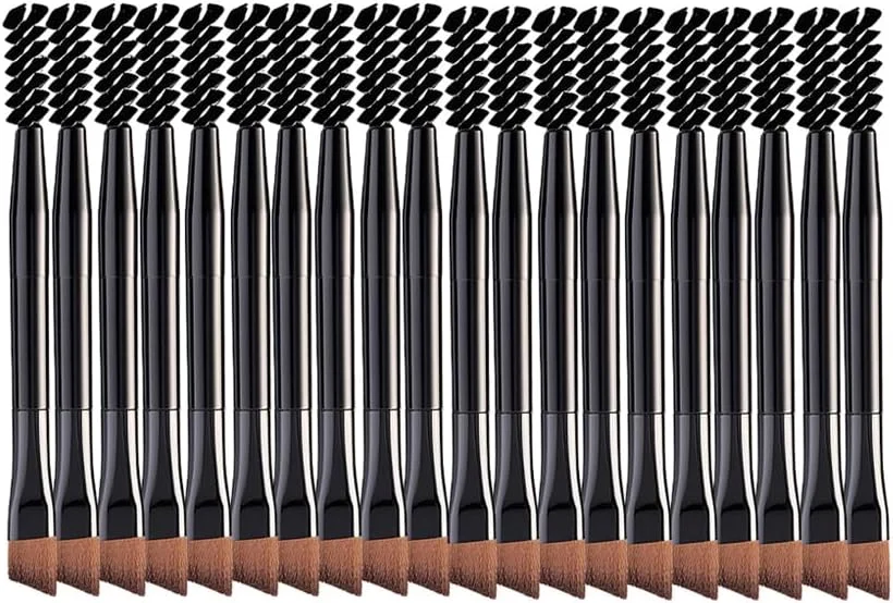 نئورژ ۲۰ عدد برس ابرو قابل حمل، برس مینی اسپولی برس مژه برای اکستنشن مژه، اپلیکاتور مژه، مشکی