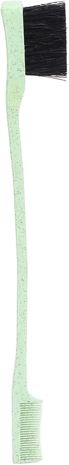 برس ابرو ارگونومیک POENVFPO، برس ابرو دو سر برای شانه مژه و مرتب کردن، شانه کردن مژه ها، سالن زیبایی، جنس کاه گندم (سبز)
