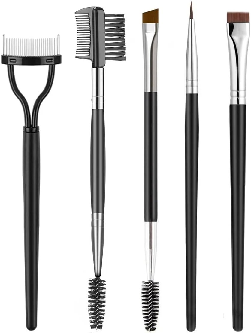 Lilitang Eyebrow Brush, Fine Eyeliner Brush, Eyelash Separator Brow Comb Lash Spoolie Brush,Flat Eyeliner Brush,Eyebrow Comb, Professional Eye Makeup Tools 5-Pcs Set Lilitang Eyebrow Brush, Fine Eyeliner Brush, Eyelash Separator Brow Comb Lash Spoolie Brush,Flat Eyeliner Brush,Eyebrow Comb, Professional Eye Makeup Tools 5-Pcs Set
