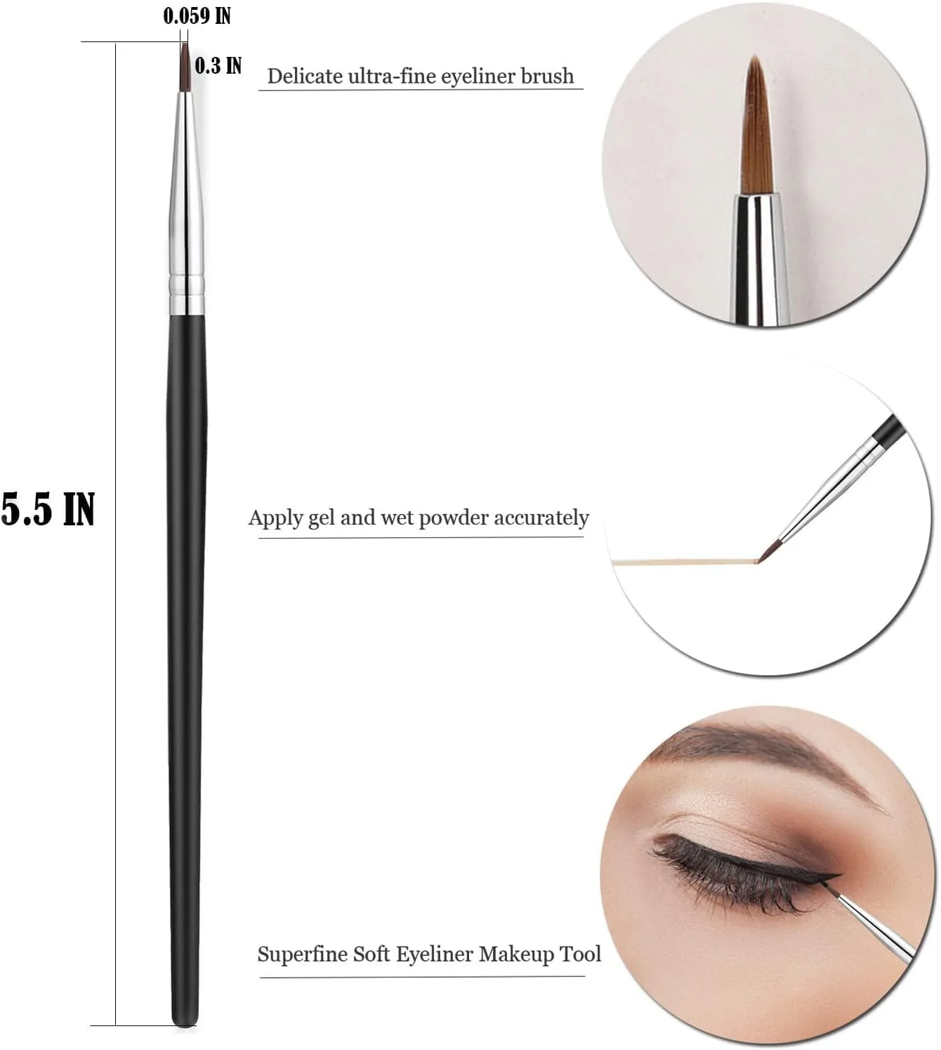 Lilitang Eyebrow Brush, Fine Eyeliner Brush, Eyelash Separator Brow Comb Lash Spoolie Brush,Flat Eyeliner Brush,Eyebrow Comb, Professional Eye Makeup Tools 5-Pcs Set Lilitang Eyebrow Brush, Fine Eyeliner Brush, Eyelash Separator Brow Comb Lash Spoolie Brush,Flat Eyeliner Brush,Eyebrow Comb, Professional Eye Makeup Tools 5-Pcs Set