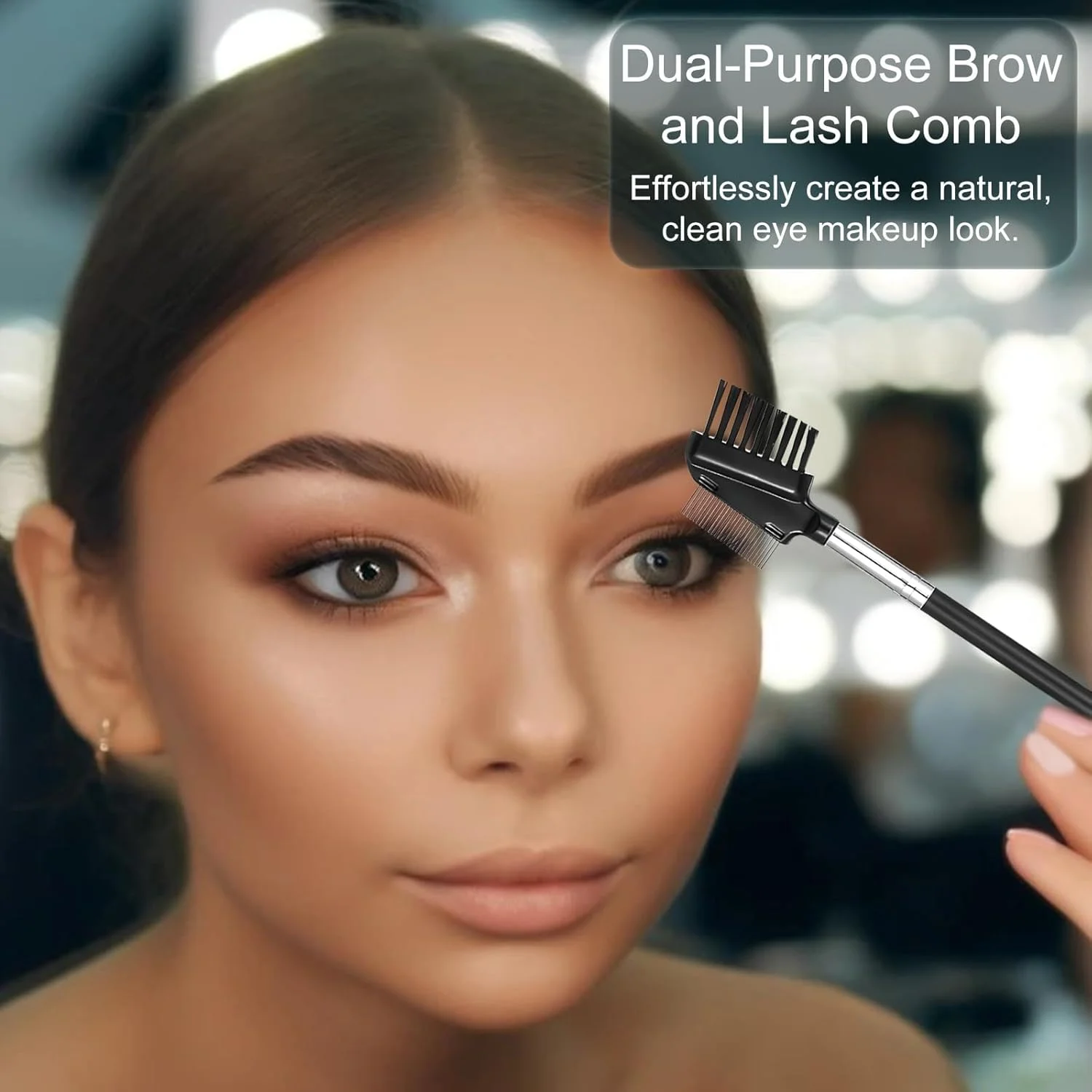 برس دو طرفه مژه و ابرو Kootinn: شانه قابل استفاده مجدد با دندانه های استیل ضد زنگ و موهای نایلونی نرم برس دو طرفه مژه و ابرو Kootinn: شانه قابل استفاده مجدد با دندانه های استیل ضد زنگ و موهای نایلونی نرم