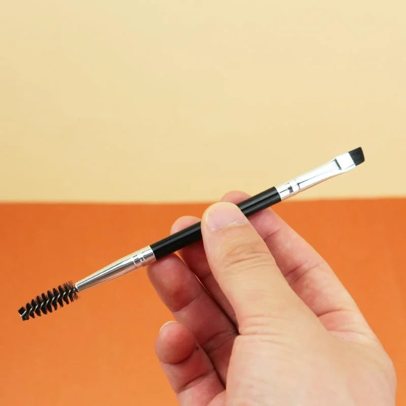 Ksvsonrvi 2PCS Eyebrow Brush, Professional Double-Ended Angled Eye Brow Brush and Spoolie Brush, Black Ksvsonrvi 2PCS Eyebrow Brush, Professional Double-Ended Angled Eye Brow Brush and Spoolie Brush, Black