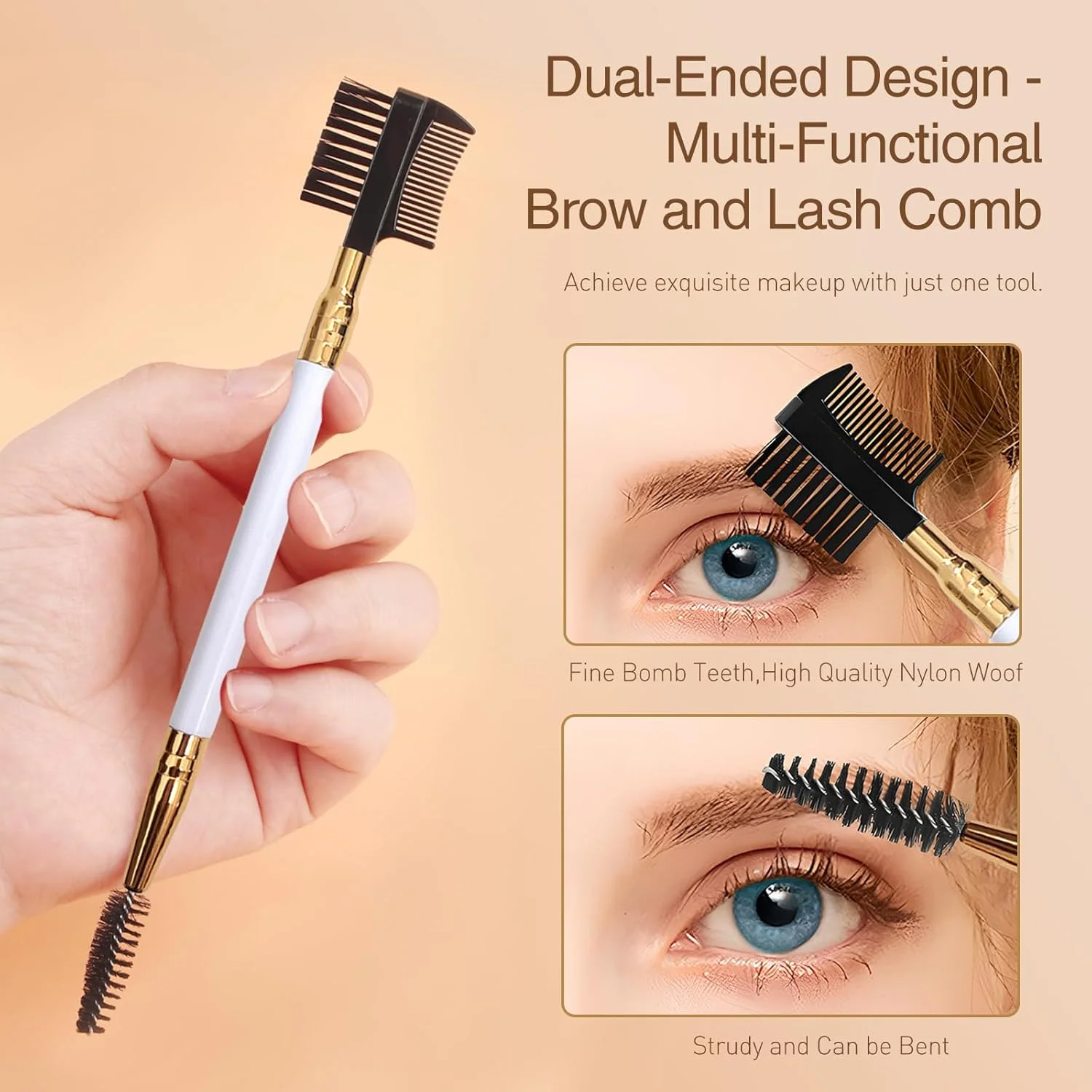 ست 6 عددی برس سه سر حالت دهنده ابرو و مژه Kootinn، ابزار آرایشی با 3 برس اسپولی متفاوت برای جدا کردن مژه ها، از بین بردن توده های ریمل، حالت دادن و فرم دادن به ابرو