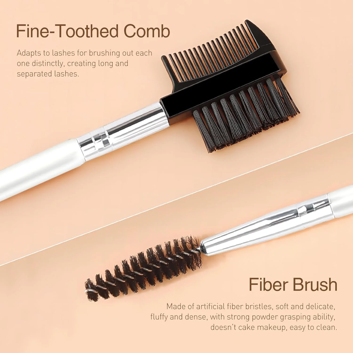 ست 6 عددی برس سه سر حالت دهنده ابرو و مژه Kootinn، ابزار آرایشی با 3 برس اسپولی متفاوت برای جدا کردن مژه ها، از بین بردن توده های ریمل، حالت دادن و فرم دادن به ابرو