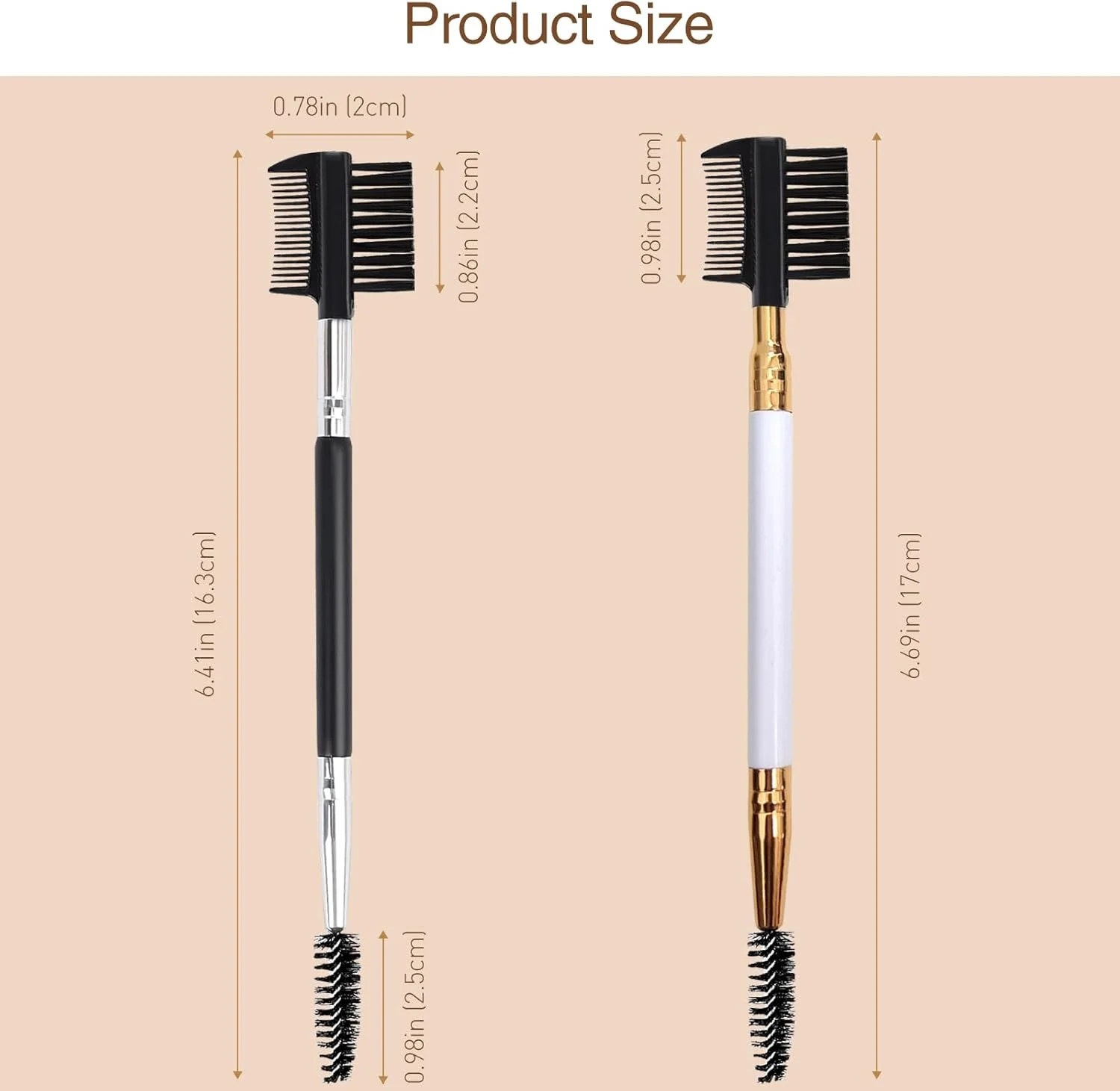 ست 6 عددی برس سه سر حالت دهنده ابرو و مژه Kootinn، ابزار آرایشی با 3 برس اسپولی متفاوت برای جدا کردن مژه ها، از بین بردن توده های ریمل، حالت دادن و فرم دادن به ابرو