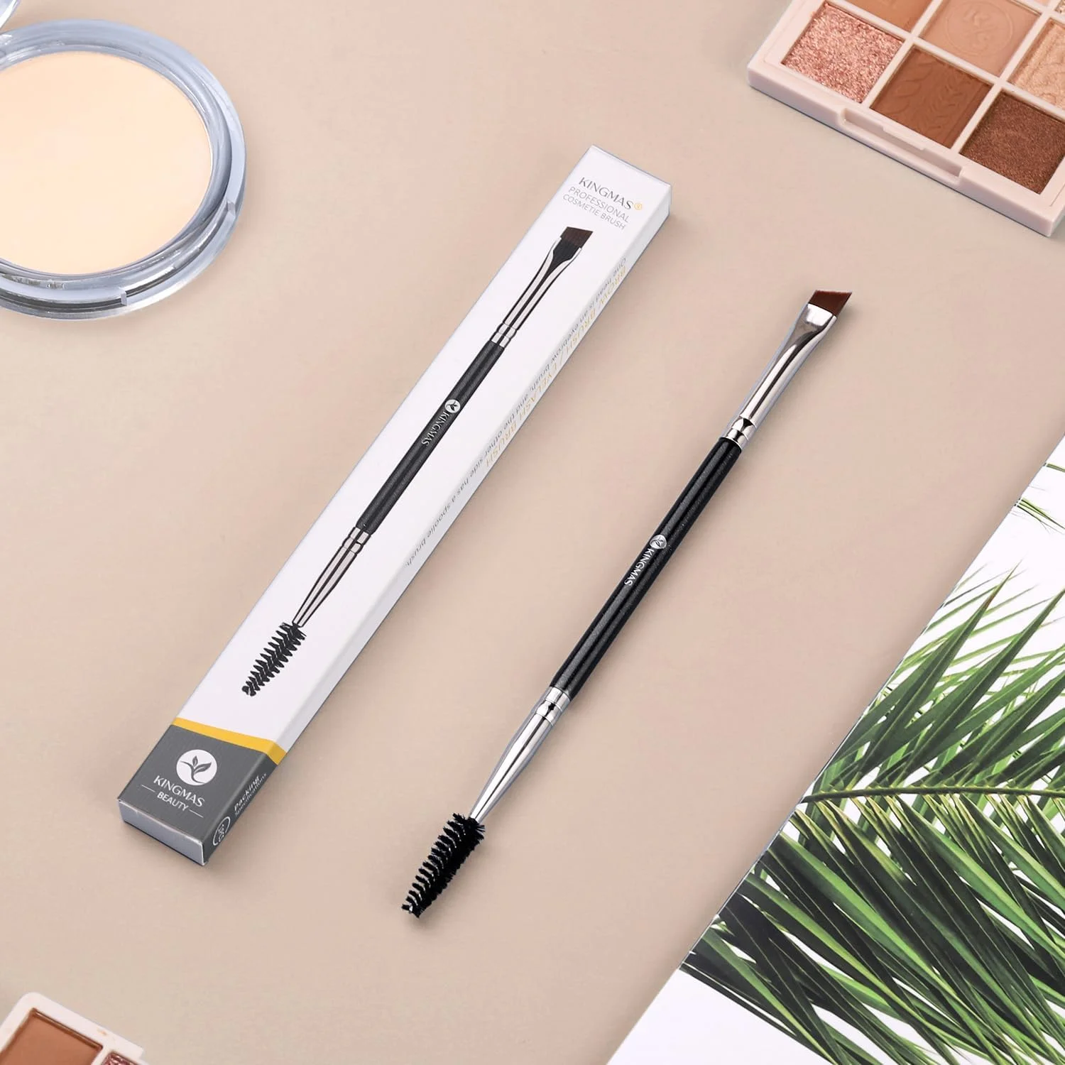 براش ابرو دو طرفه KINGMAS - براش زاویه دار حرفه ای ابرو و براش اسپولی (مشکی) براش ابرو دو طرفه KINGMAS - براش زاویه دار حرفه ای ابرو و براش اسپولی (مشکی)