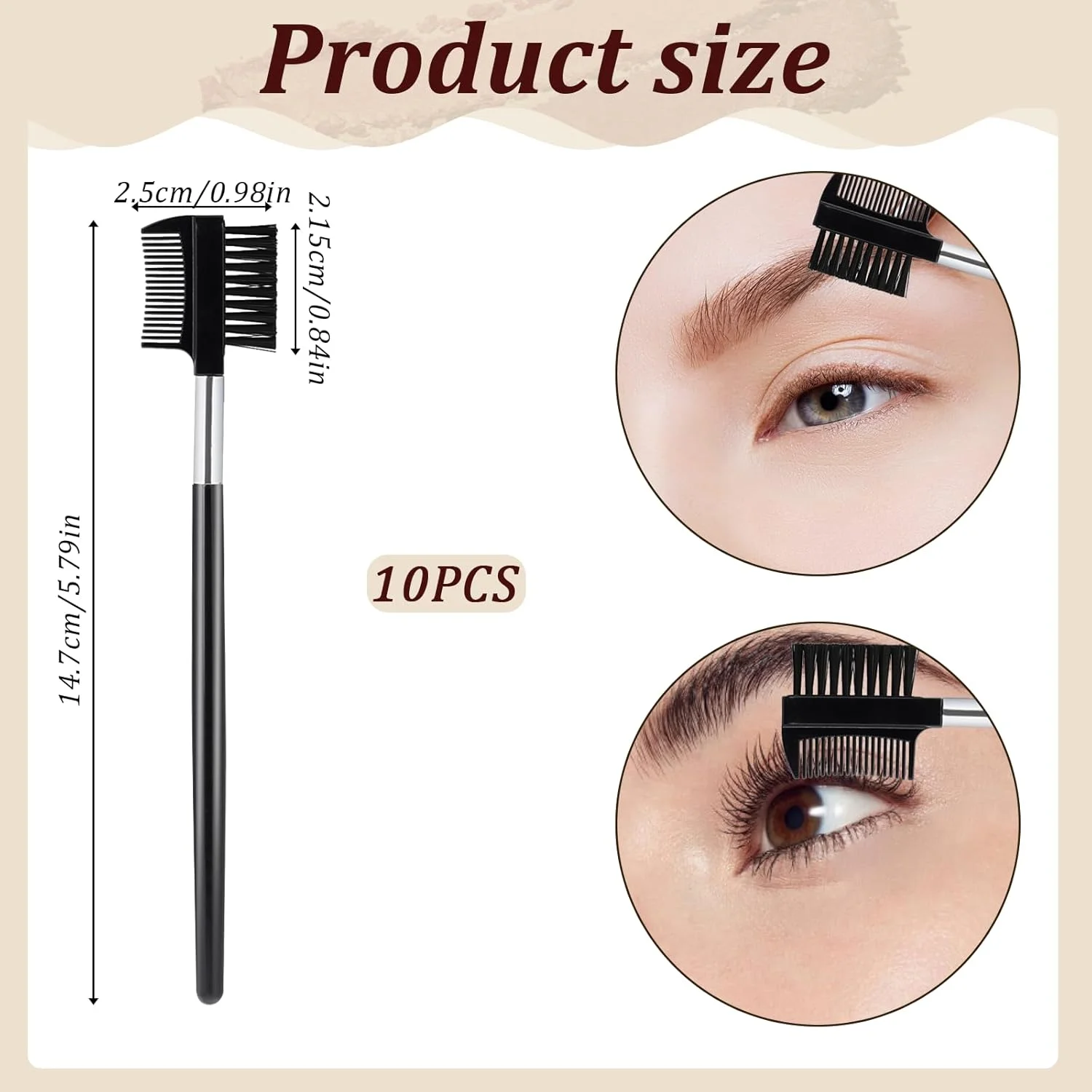 شانه برس ابرو KALIONE، برس آرایشی مژه، شانه برس مژه ابرو، ابزار آرایش برای اکستنشن مژه، شانههای جداکننده مژه، برس آرایش چشم - 10 عدد شانه برس ابرو KALIONE، برس آرایشی مژه، شانه برس مژه ابرو، ابزار آرایش برای اکستنشن مژه، شانههای جداکننده مژه، برس آرایش چشم - 10 عدد
