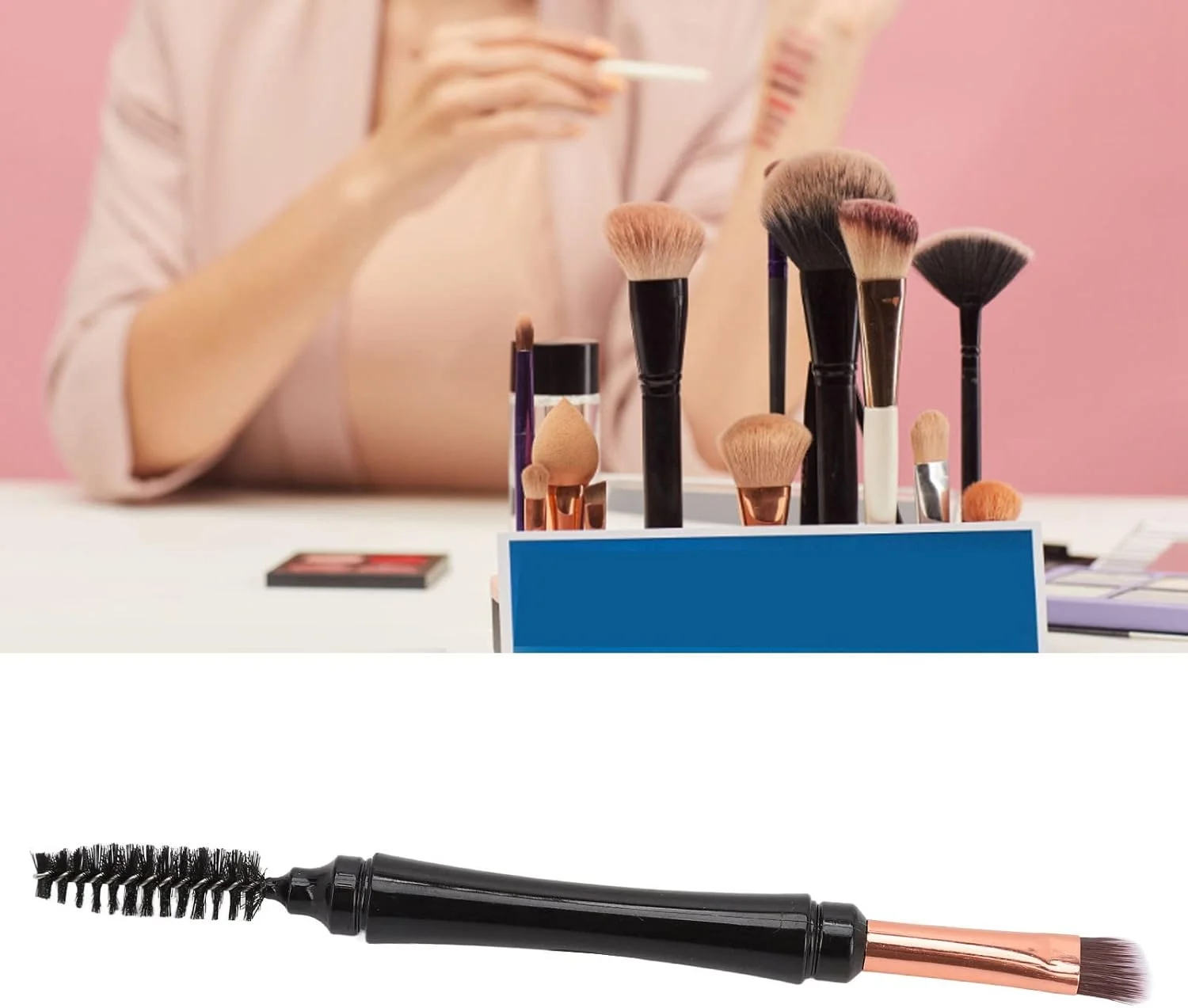 براش ابرو دو طرفه مارپیچی، براش زاویه دار چند منظوره با درپوش، حالت دهنده ابرو، طراحی دو طرفه، برای مبتدیان براش ابرو دو طرفه مارپیچی، براش زاویه دار چند منظوره با درپوش، حالت دهنده ابرو، طراحی دو طرفه، برای مبتدیان