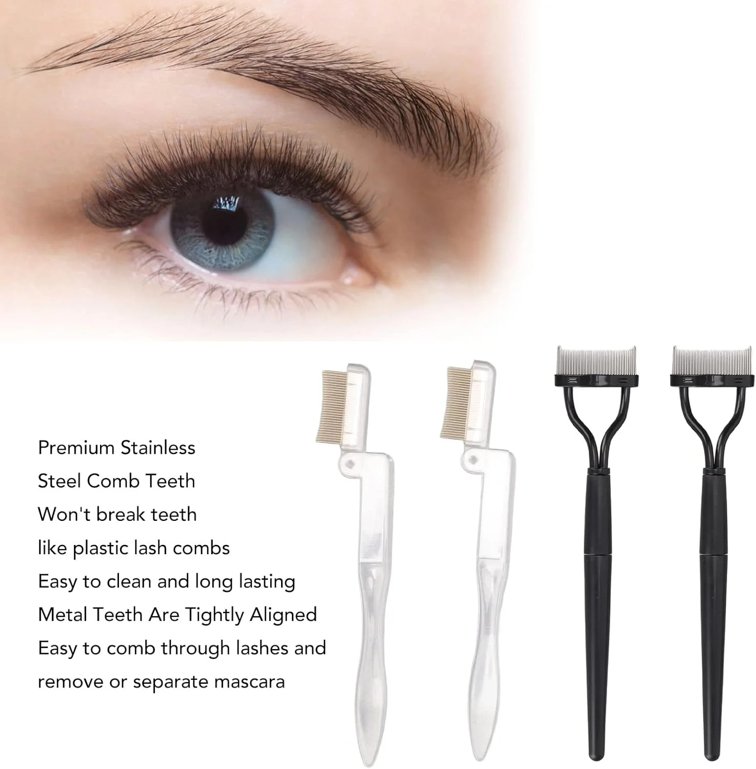 برس ابرو قابل حمل با دسته بلند و شانه مژه برای آرایش برس ابرو قابل حمل با دسته بلند و شانه مژه برای آرایش