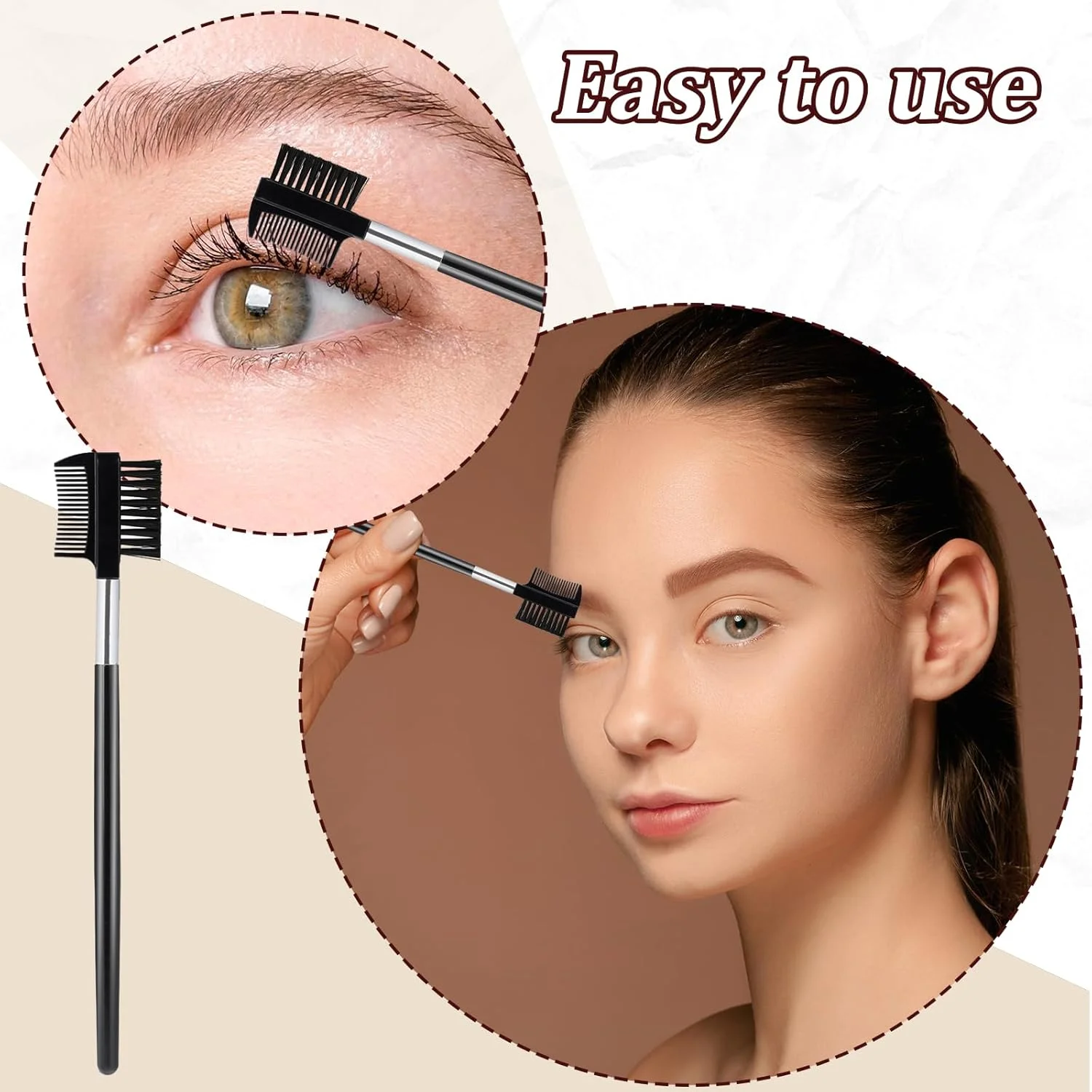 شانه برس ابرو KALIONE، برس آرایشی مژه، شانه برس مژه ابرو، ابزار آرایش برای اکستنشن مژه، شانههای جداکننده مژه، برس آرایش چشم - 10 عدد شانه برس ابرو KALIONE، برس آرایشی مژه، شانه برس مژه ابرو، ابزار آرایش برای اکستنشن مژه، شانههای جداکننده مژه، برس آرایش چشم - 10 عدد