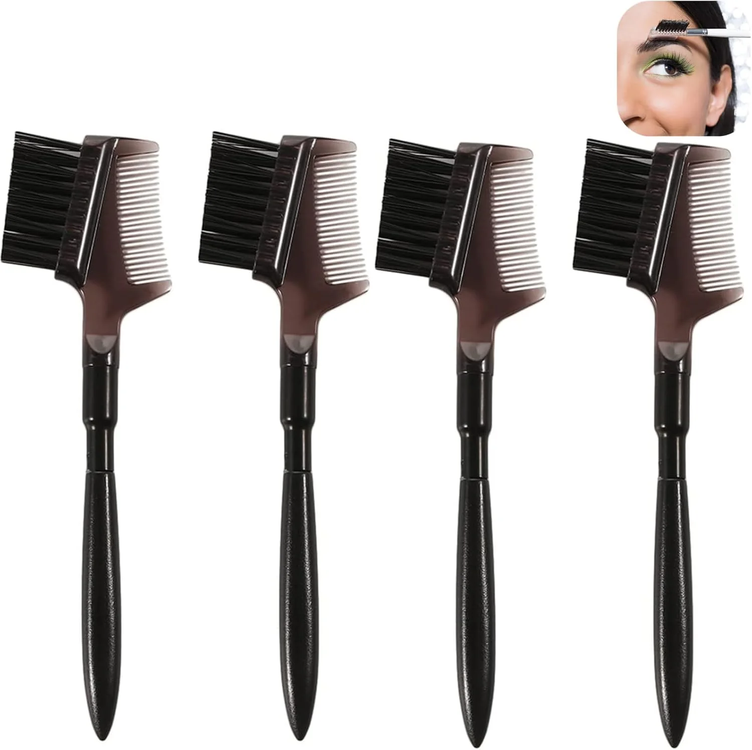 براش ابرو، 2 عدد براش مژه دو طرفه، براش آرایشی ابزار آرایش برس ابرو شانه ابرو برای زنان جدا کننده مژه ها، از بین برنده توده های ریمل، مشکی براش ابرو، 2 عدد براش مژه دو طرفه، براش آرایشی ابزار آرایش برس ابرو شانه ابرو برای زنان جدا کننده مژه ها، از بین برنده توده های ریمل، مشکی