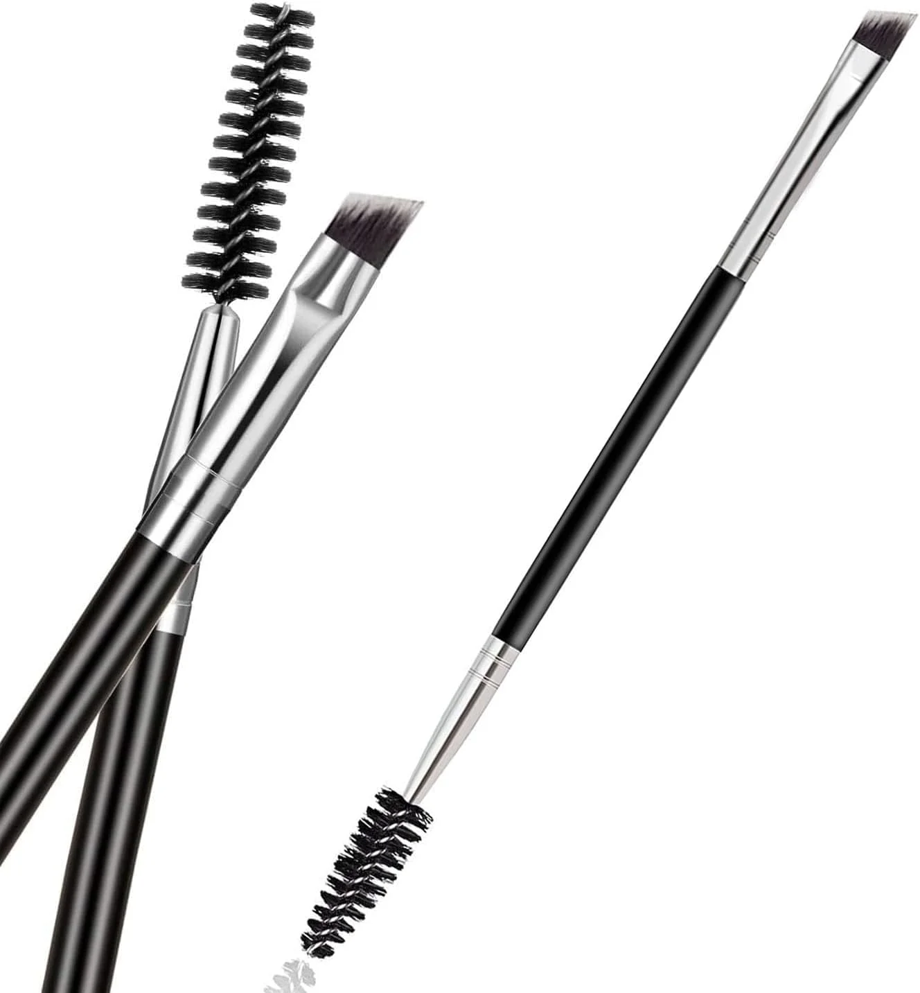 براش ابرو دو طرفه، براش زاویه دار ابرو و برس اسپولی، براش حرفه ای ابرو زاویه دار و برس اسپولی، براش های مینی چند منظوره مژه برای اکستنشن مژه و استفاده دقیق از آرایش